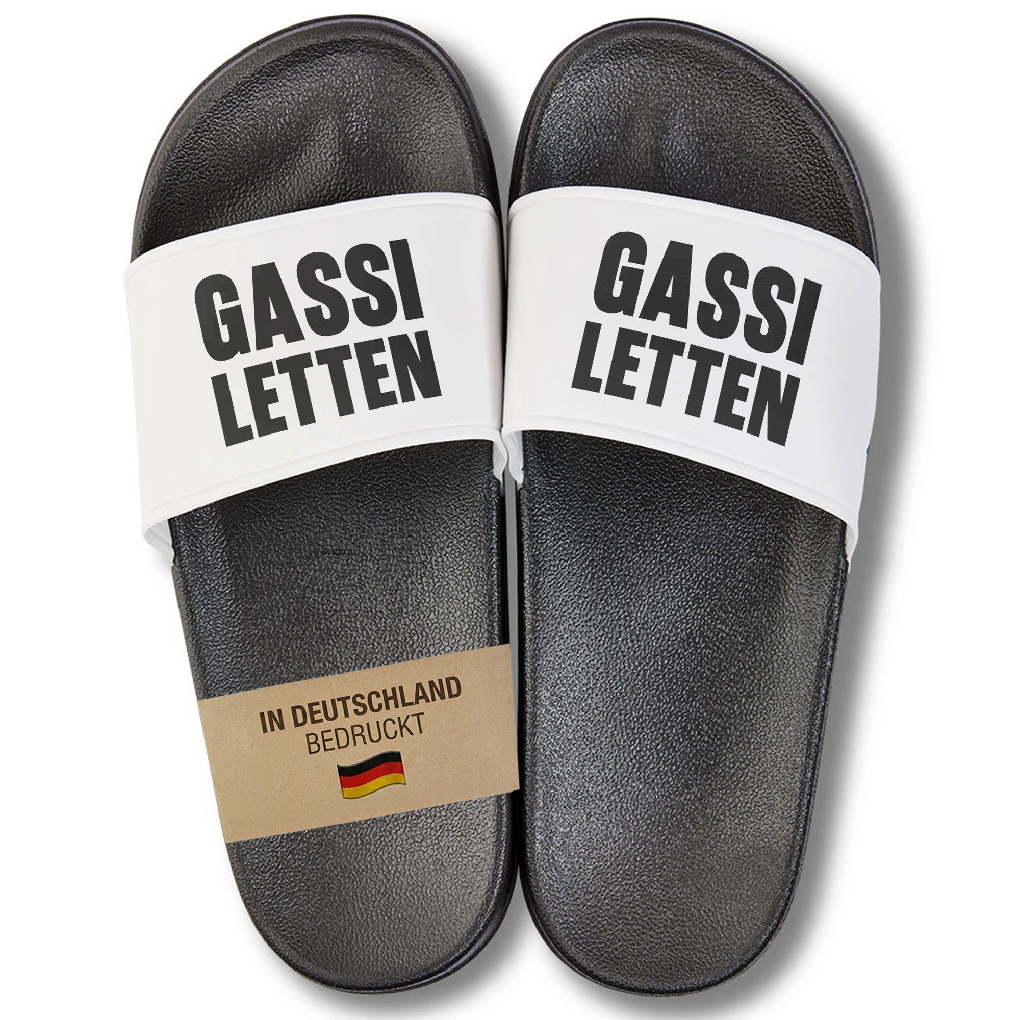 22Feels Geschenk Hundebesitzer lustig Badelatschen Gassi Letten Hundefreunde Badepantolette IN DEUTSCHLAND BEDRUCKT