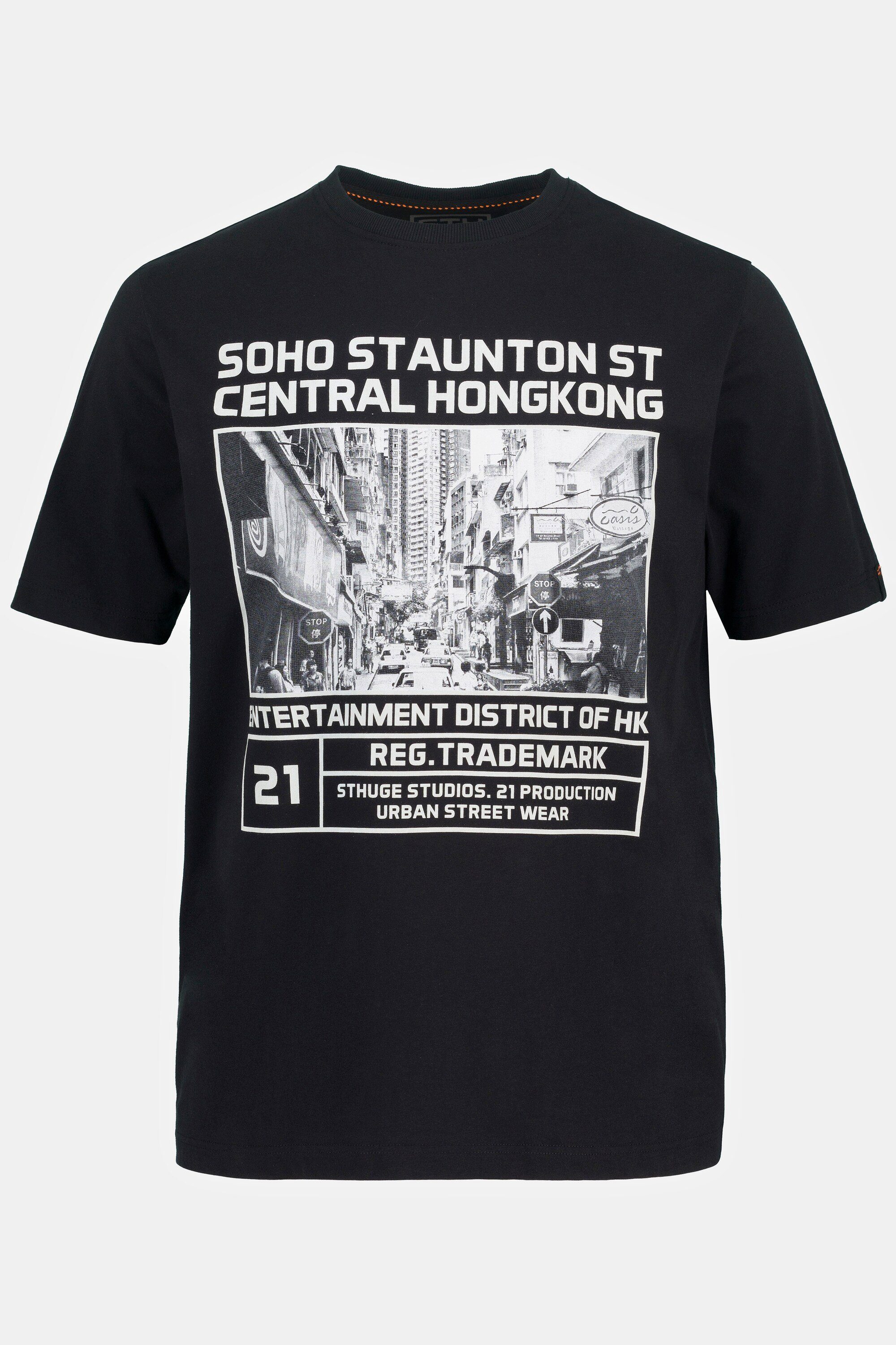 T-Shirt T-Shirt Foto-Print Rundhals Halbarm STHUGE STHUGE