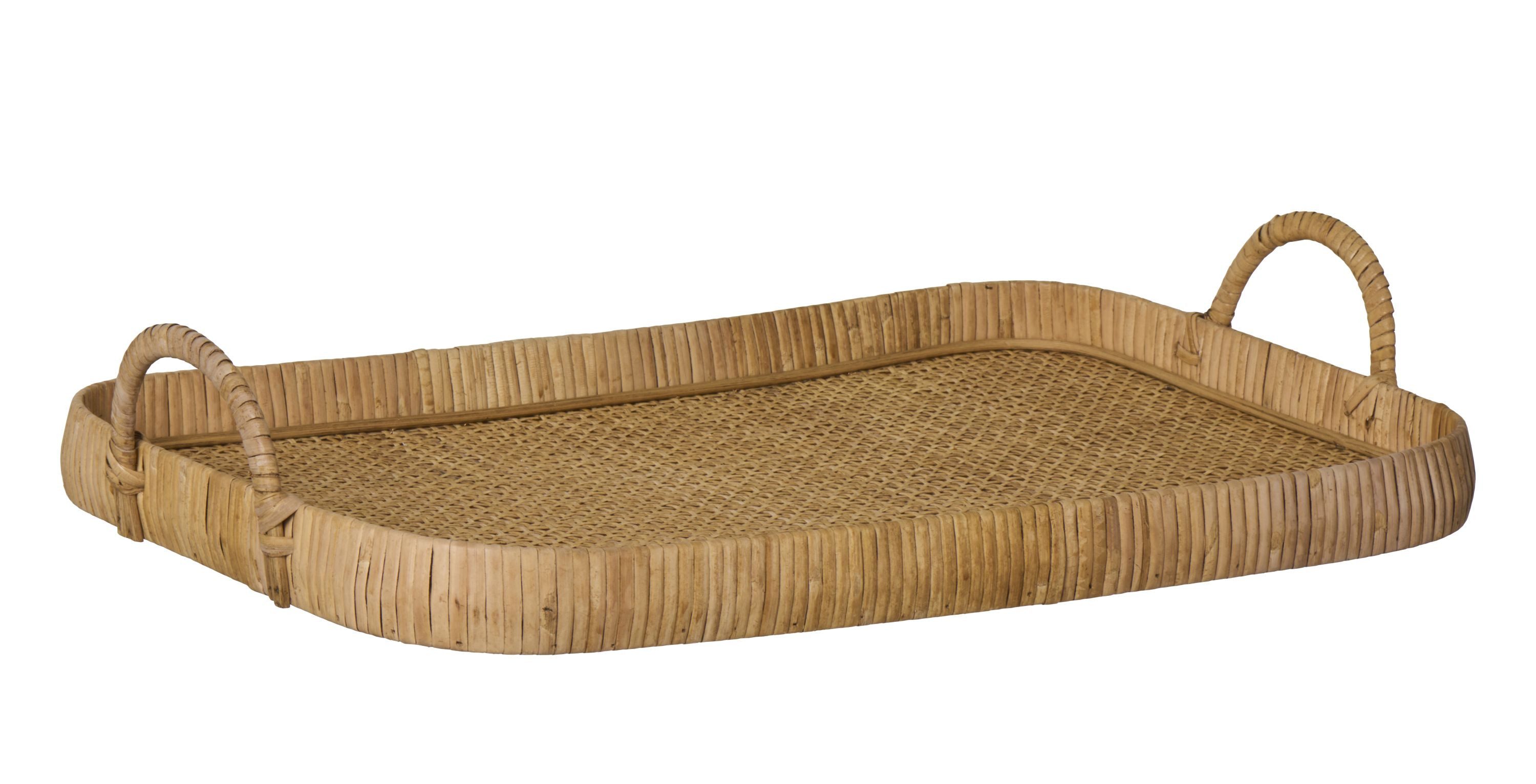 Ib Laursen Dekotablett Ib Laursen - Tablett Serviertablett Bambus fester Boden 31,5x9x51cm