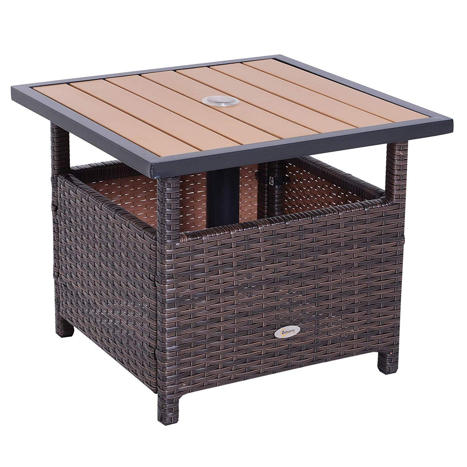 Outsunny Gartentisch Polyrattan Gartentisch