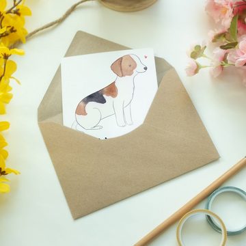 Mr. & Mrs. Panda Grußkarte Foxhound Moment - Weiß - Geschenk, Glückwunschkarte, Grußkarte, Jagdh, Einzigartige Motive