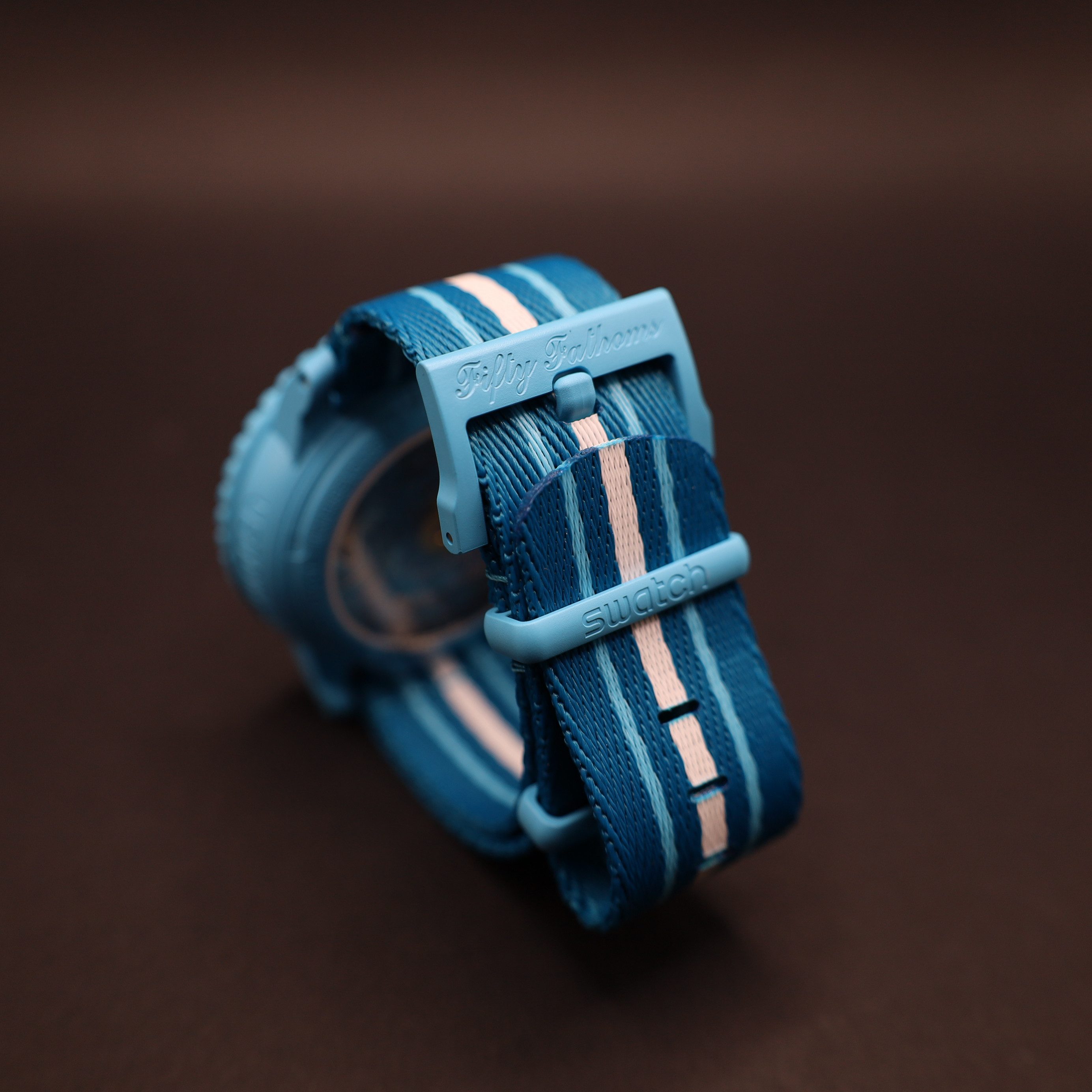 Swatch Automatikuhr Swatch X Blancpain Blue Lagoon FIFTY FATHOMS Bioceramic Scuba