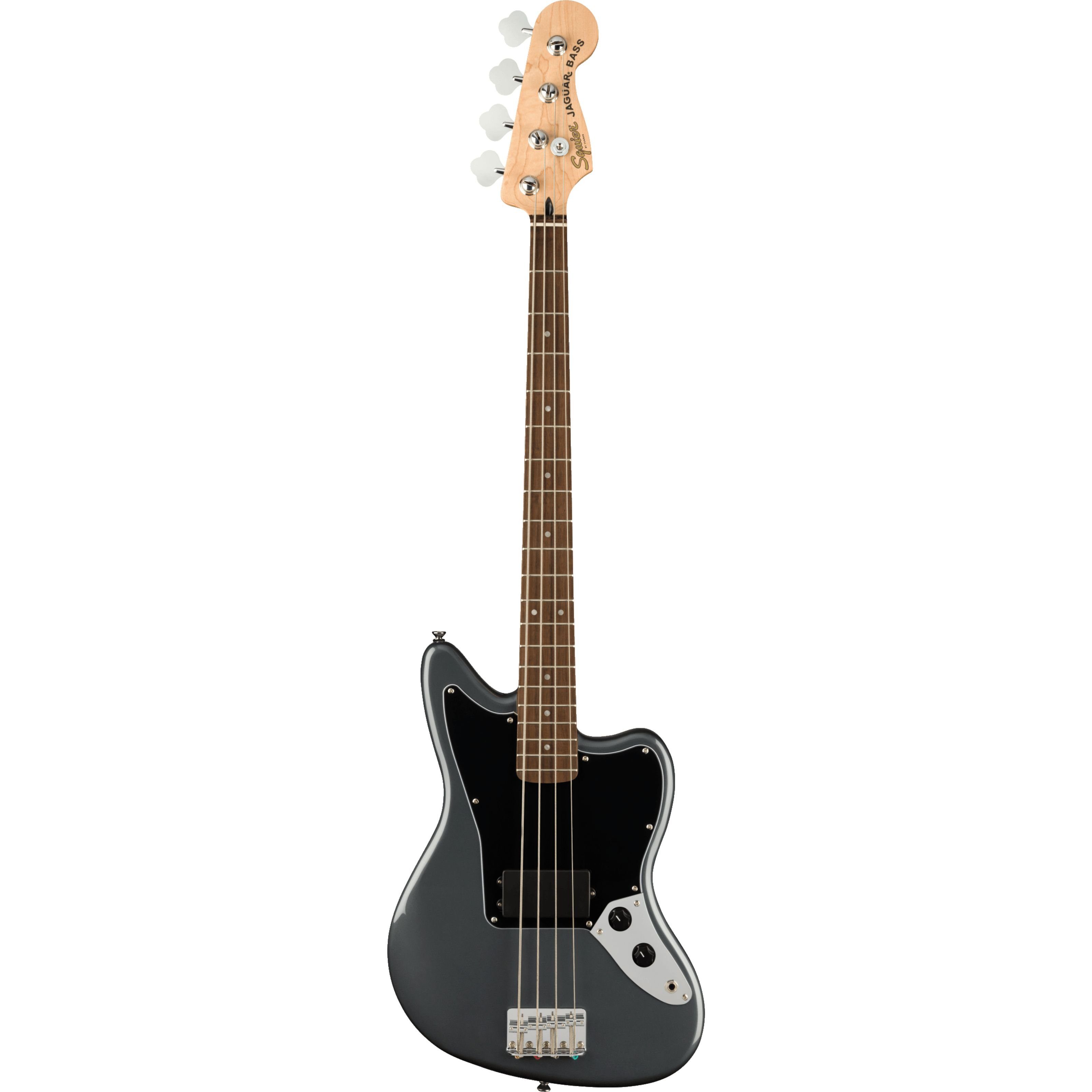 Squier E-Bass, E-Bässe, 4-Saiter E-Bässe, Affinity Series Jaguar Bass H LRL Charcoal Frost Metallic - E-Bass