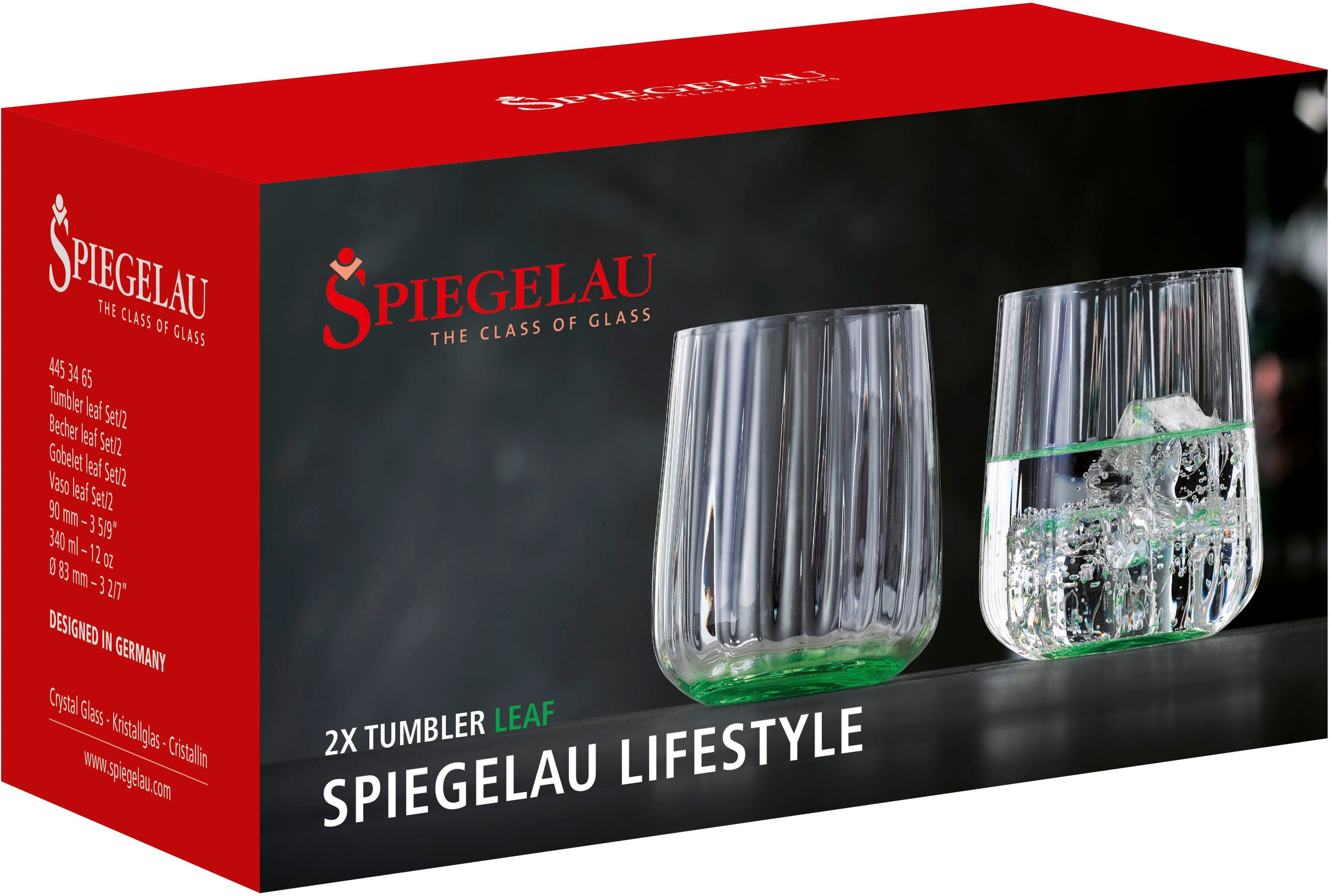 LifeStyle, Becher ml, SPIEGELAU 340 Kristallglas, 2-teilig leaf