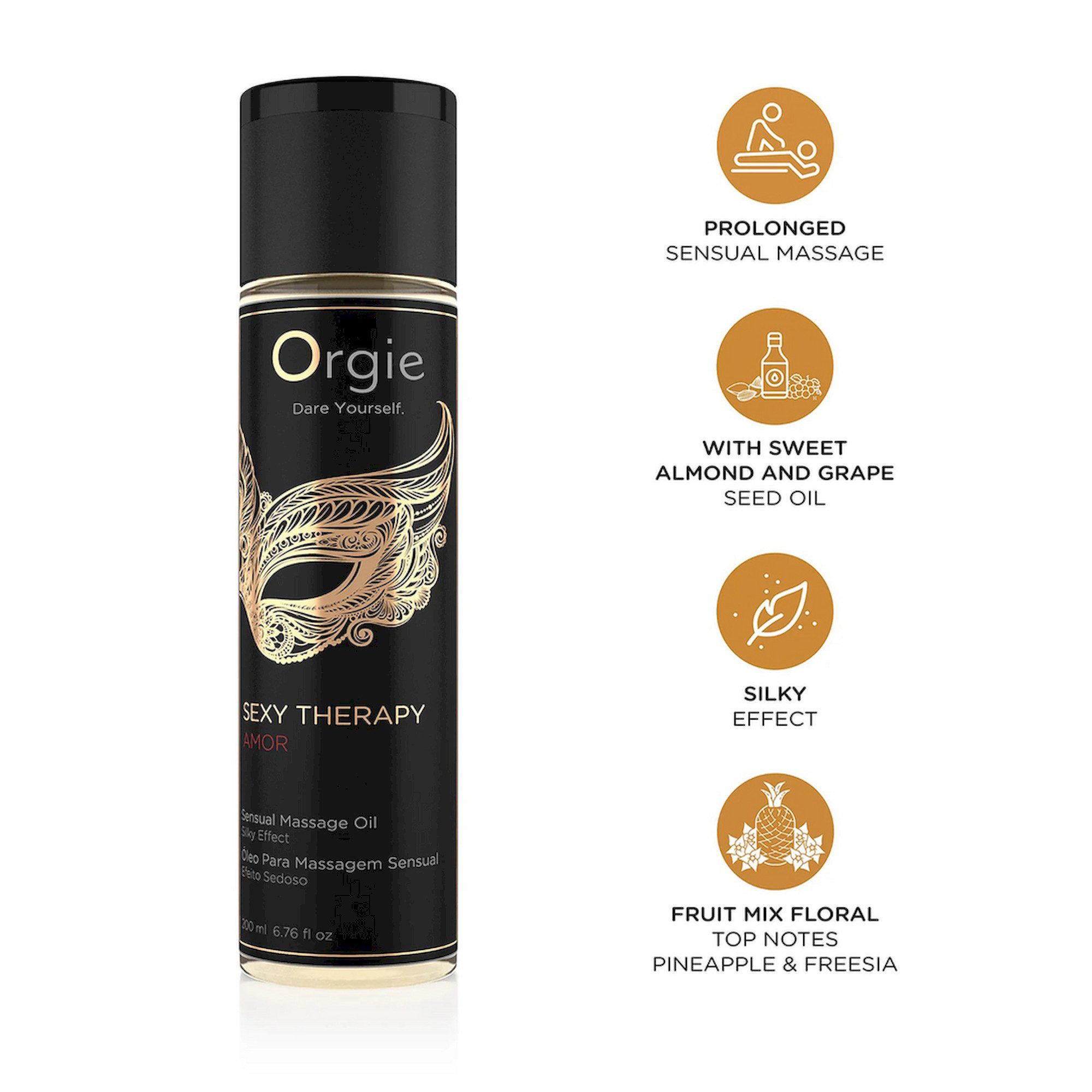 Orgie Gleit- und Massagegel Orgie Sexy Therapy Amor Massageöl - 7 fl oz / 200 ml