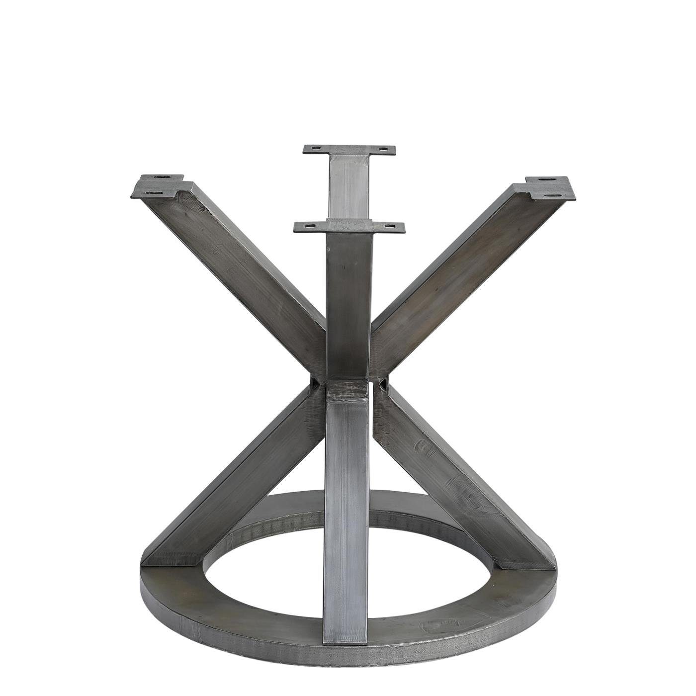 baario Esstisch Tischgestell MERID Metall grau Tischfuß Tischbein rund, geschmiedet Design Eisen