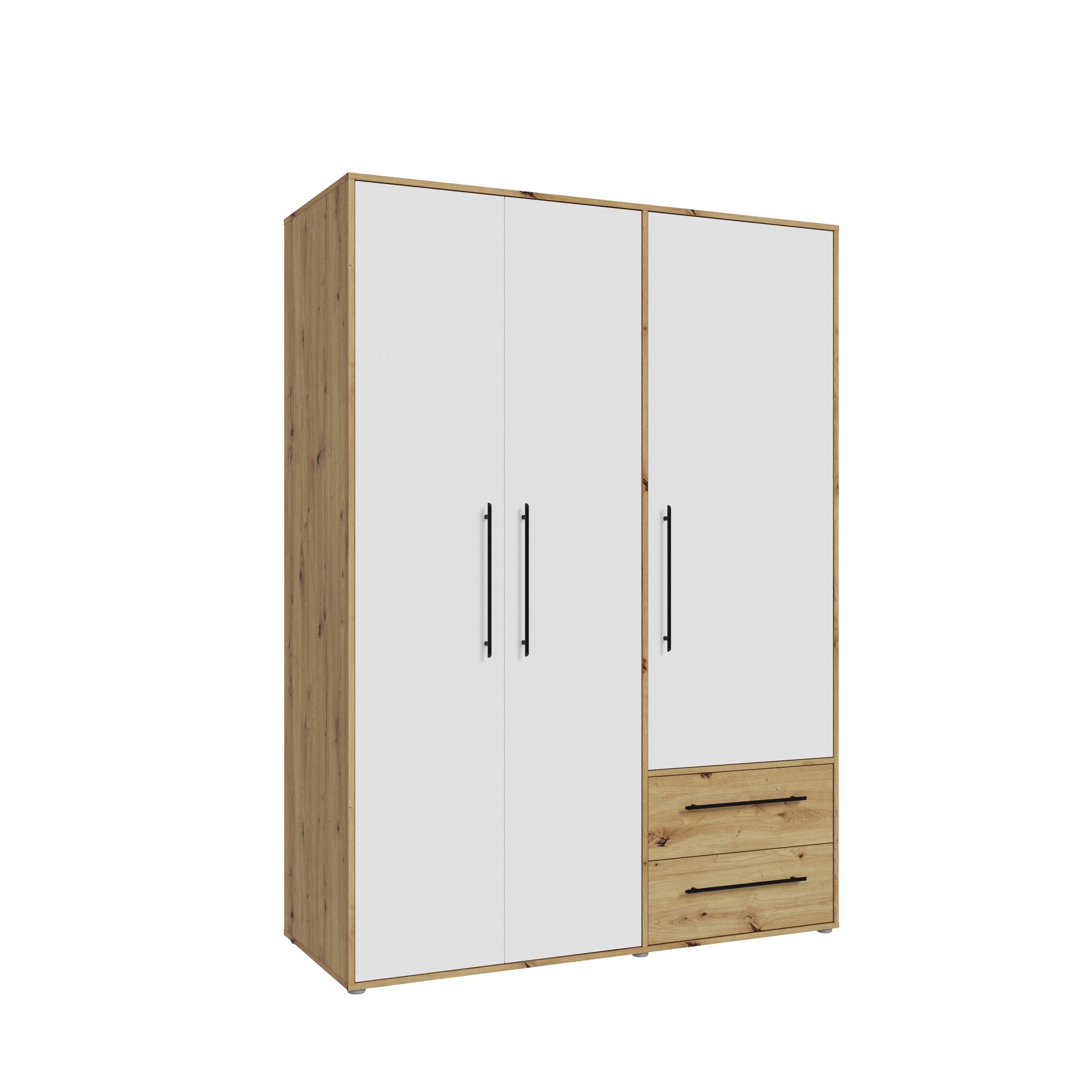 freiraum Kleiderschrank Mokkaris 2 Schübe, Artisan Eiche Dekor / Weiß - 144,4x200,1x58,8cm (BxHxT)