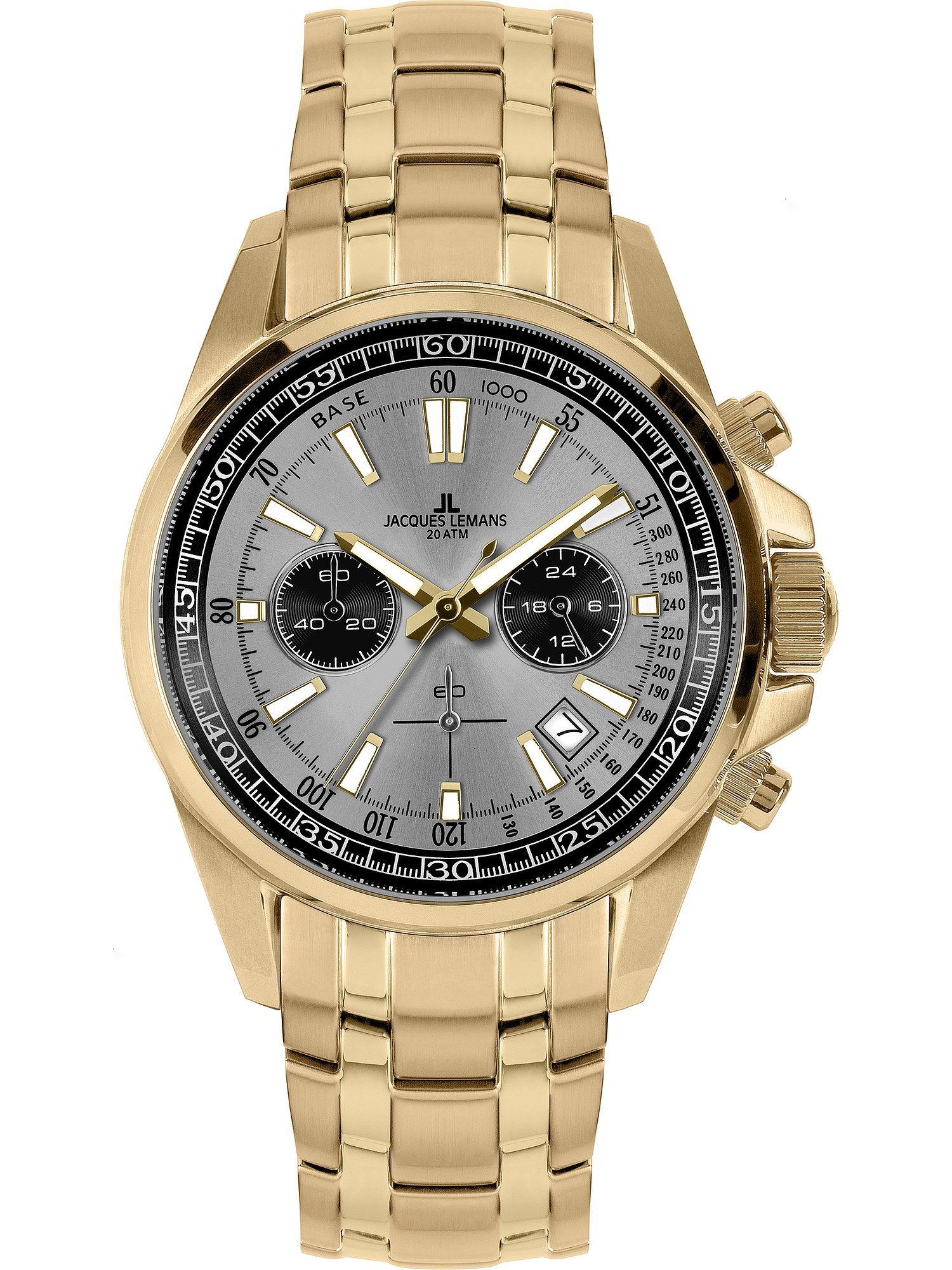 Jacques Lemans Chronograph Jacques Lemans Herren-Uhren Analog Quarz, Klassikuhr