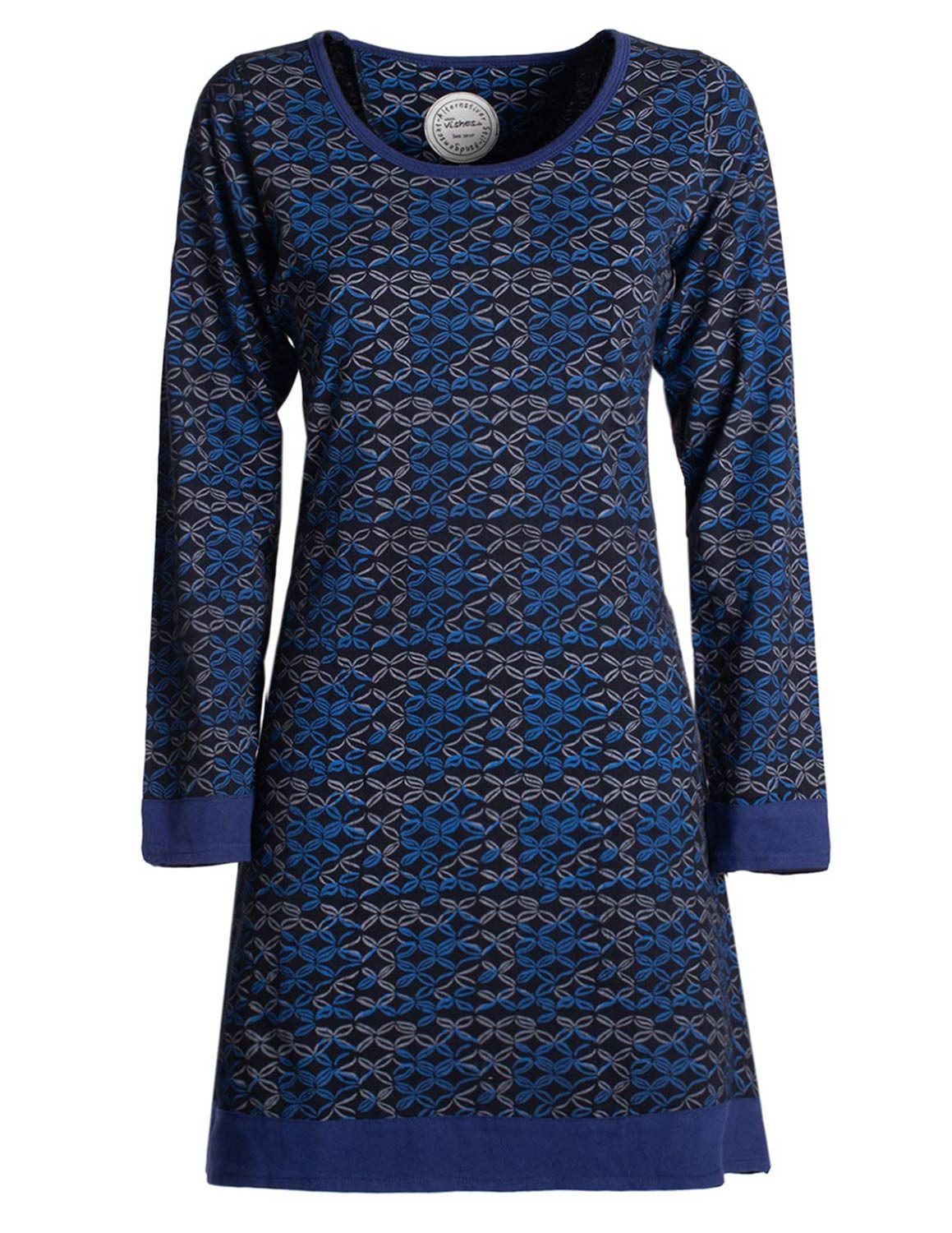Jerseykleid Leichtes Langarmshirt-Kleid Damen Langarm Kleider 70er 80er retro
