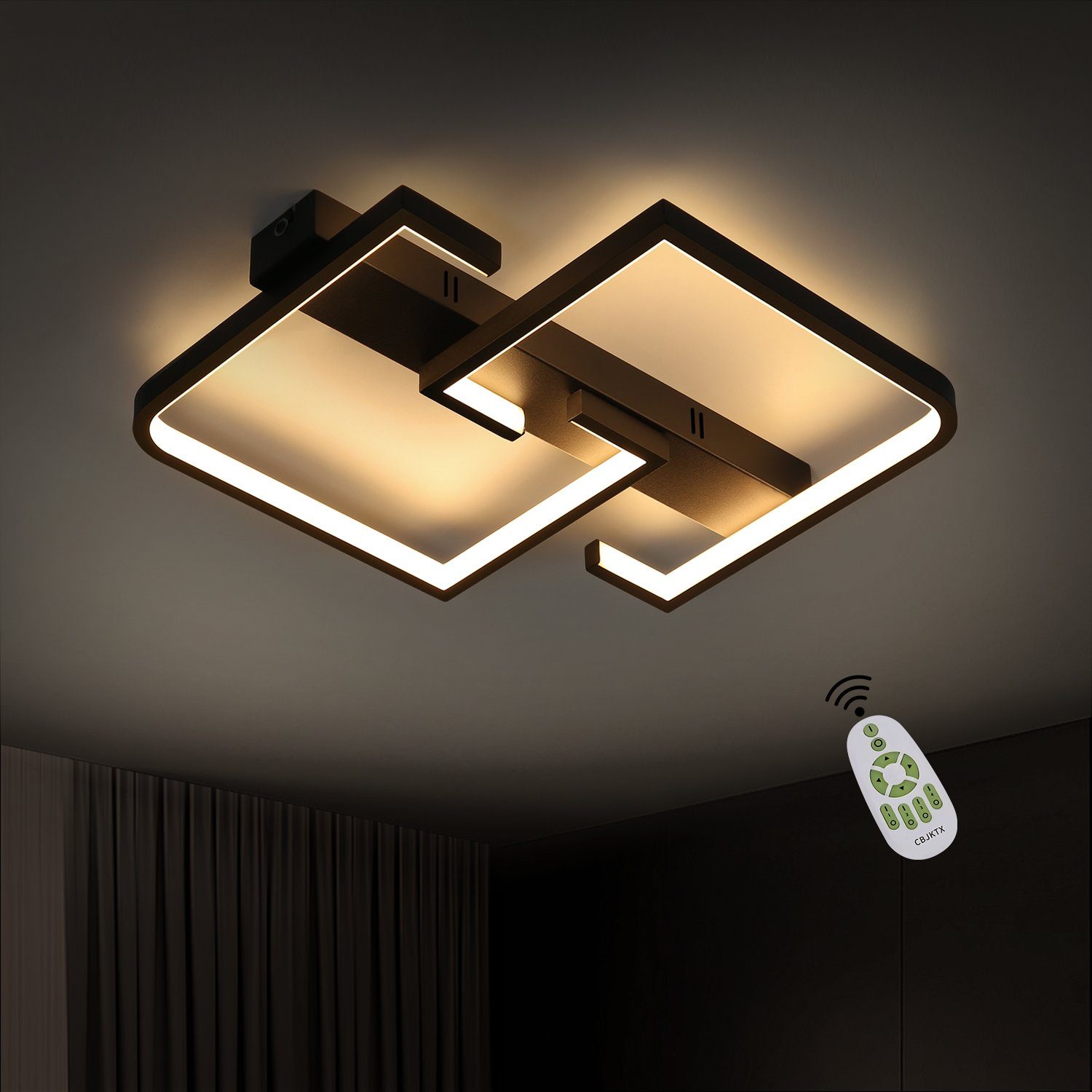 Elegante LED Glas Decken Lampe 12 W rund Küchen Restaurant Leuchte Amber EEK A 