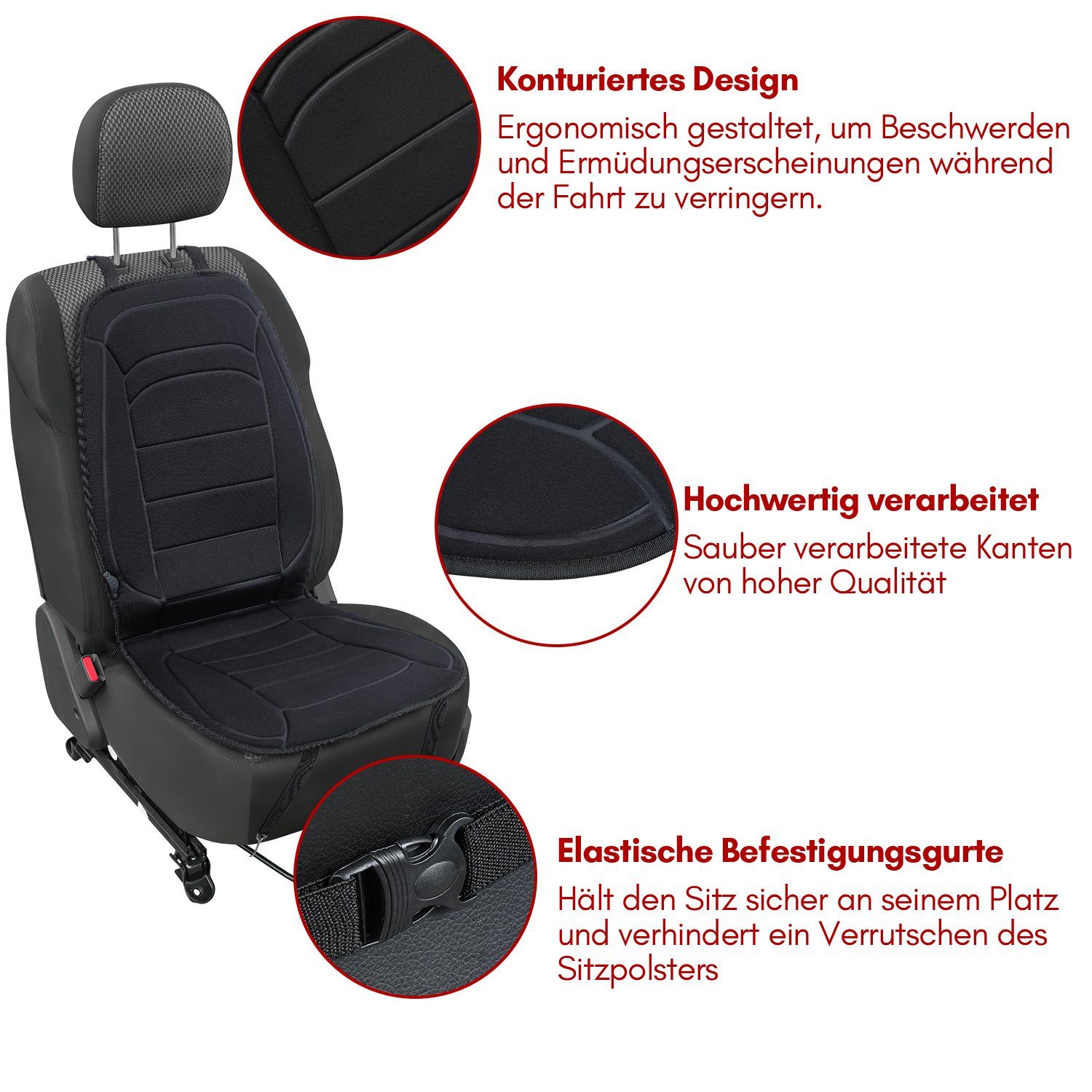 2 x Sitzheizung Auto Sitz+Rücken Auflage 12V