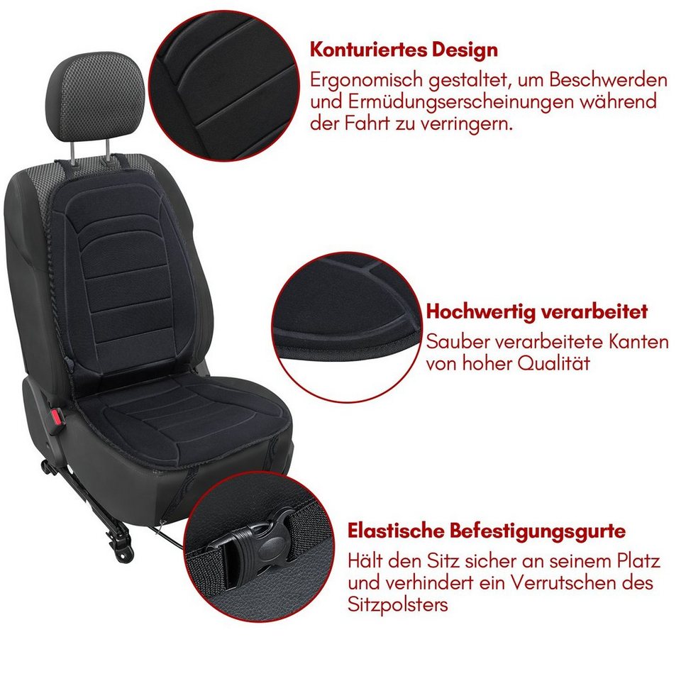 Lospitch Thermositzkissen 2pcs, Auto Sitzheizung Heizauflage beheizbare  Sitzauflage 2 Heizstufen
