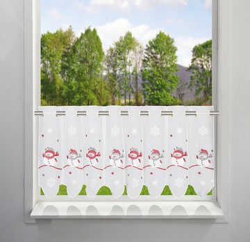 Scheibengardine Snowman, my home, Durchzuglöcher (1 St), transparent, Voile, Transparent, Voile, Polyester