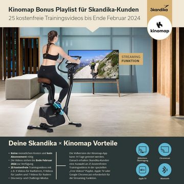 Skandika Ergometer Hometrainer Vinneren mit Matte, Fitness Fahrrad mit Magnetbremssystem, 11kg Schwungmasse