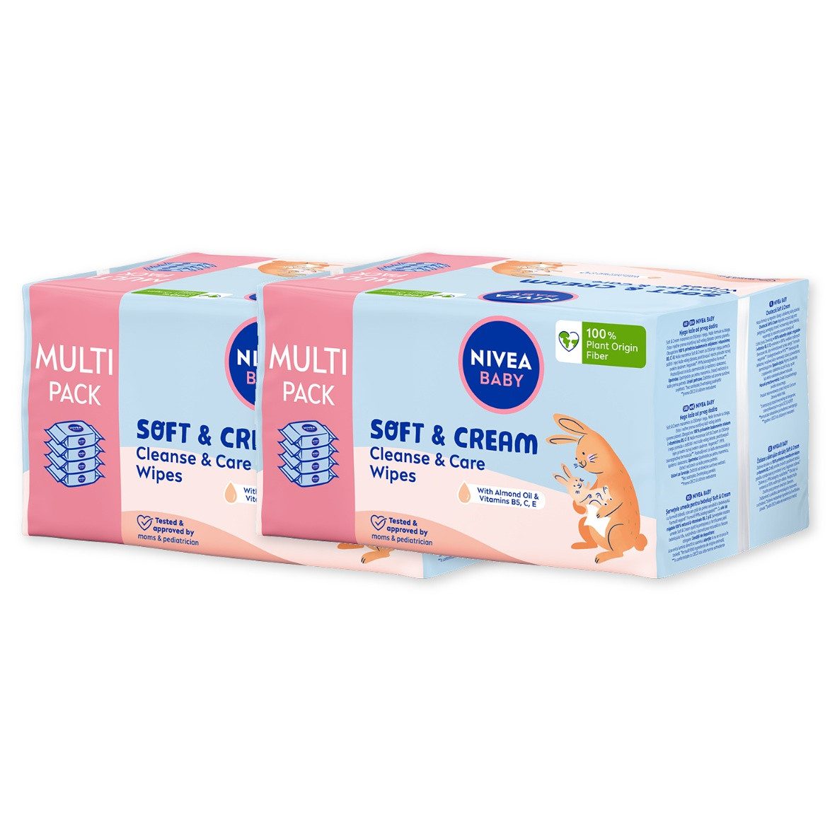 Nivea feuchtes Toilettenpapier Soft & Cream Reinigung & Pflege Feuchttücher 456 Stück, 2-tlg.