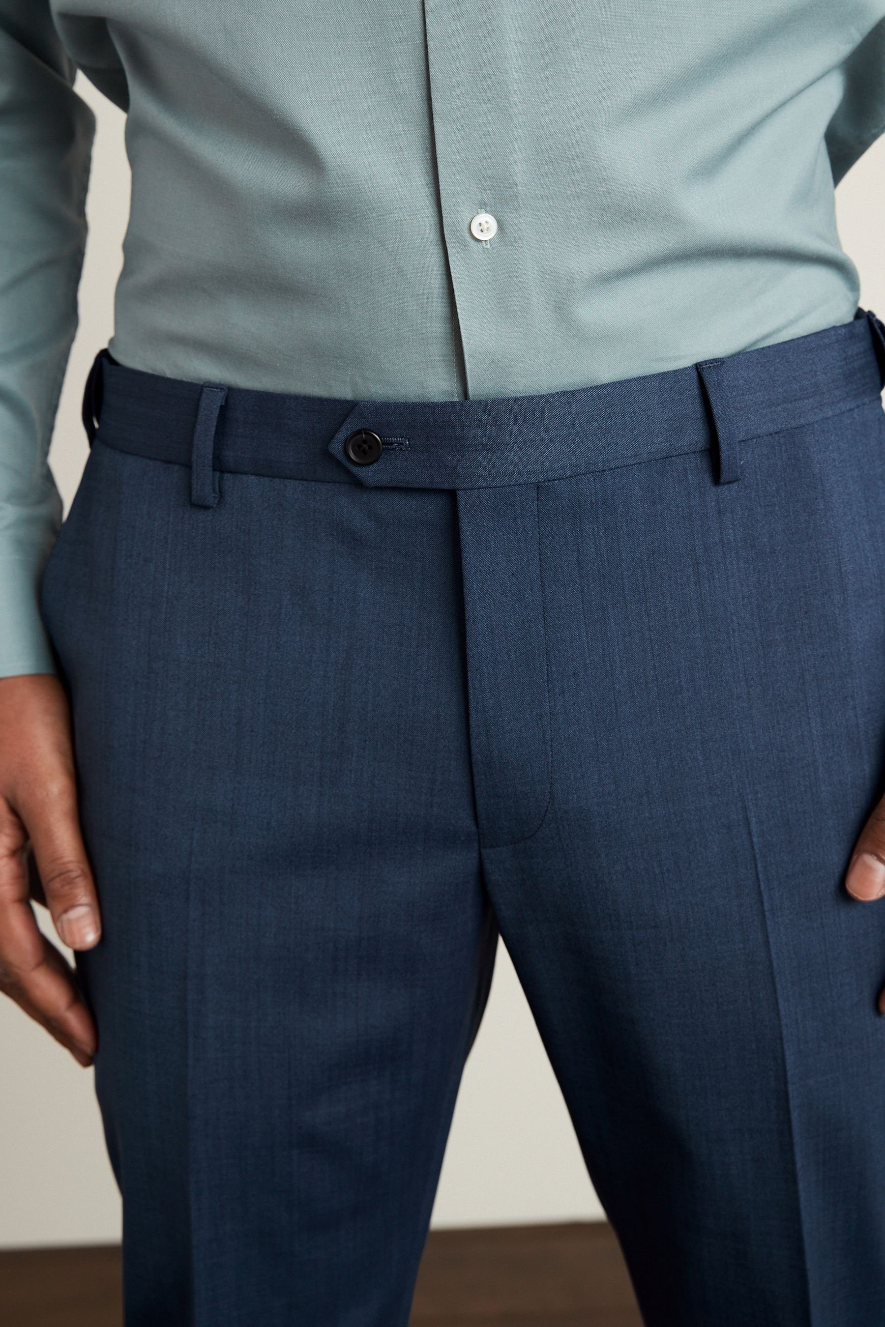 Slim Blue Motion Wollmix: Next Flex Hose Anzug (1-tlg) Anzughose aus Fit