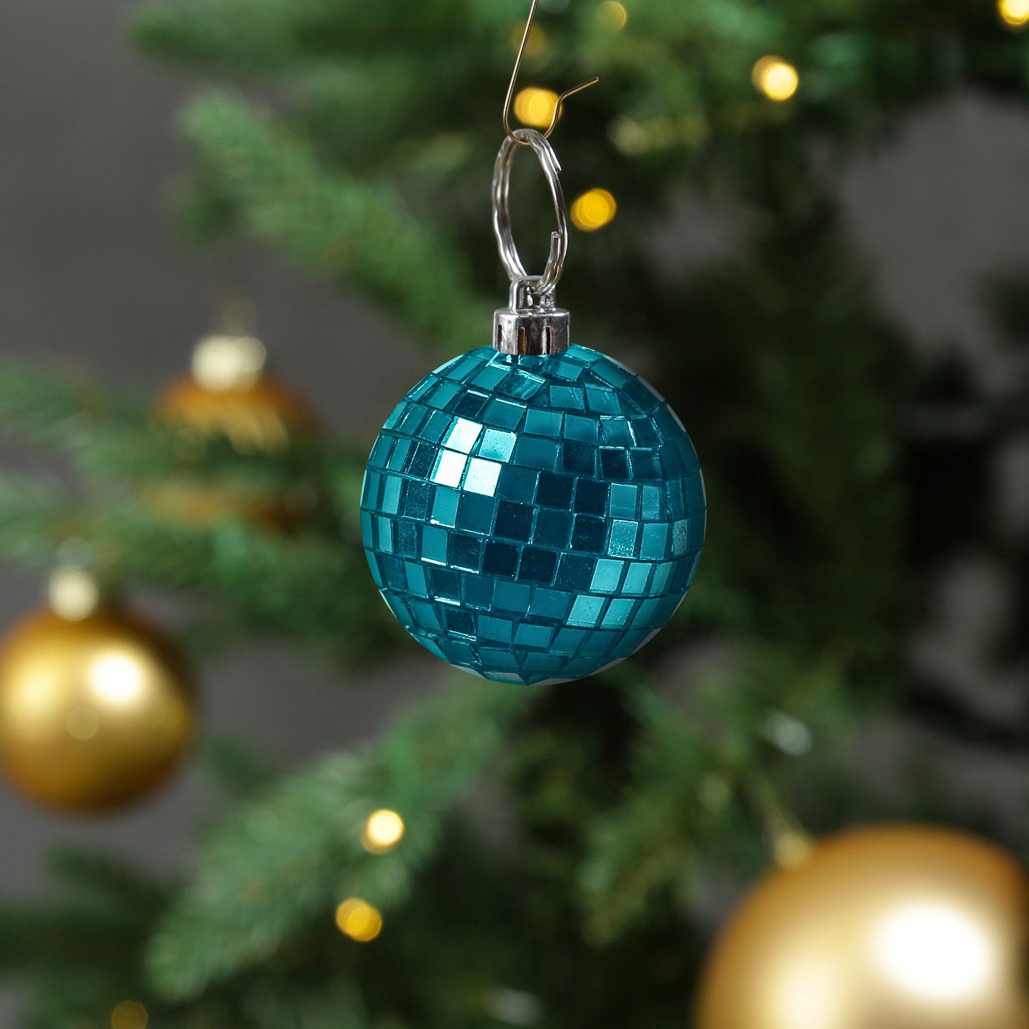 MARELIDA Christbaumschmuck Weihnachtsbaumschmuck Discokugel Spiegelkugel Baumkugel 5cm blau 12St.