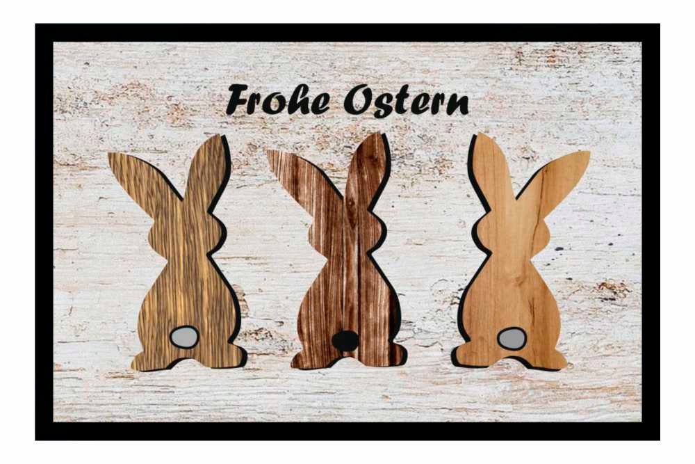 Ladreas Fußmatte Schmutzfangmatte Frohe Ostern F372, 60x40