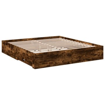 vidaXL Bett Bettgestell mit Schubladen Räuchereiche 200x200cm Holzwerkstoff