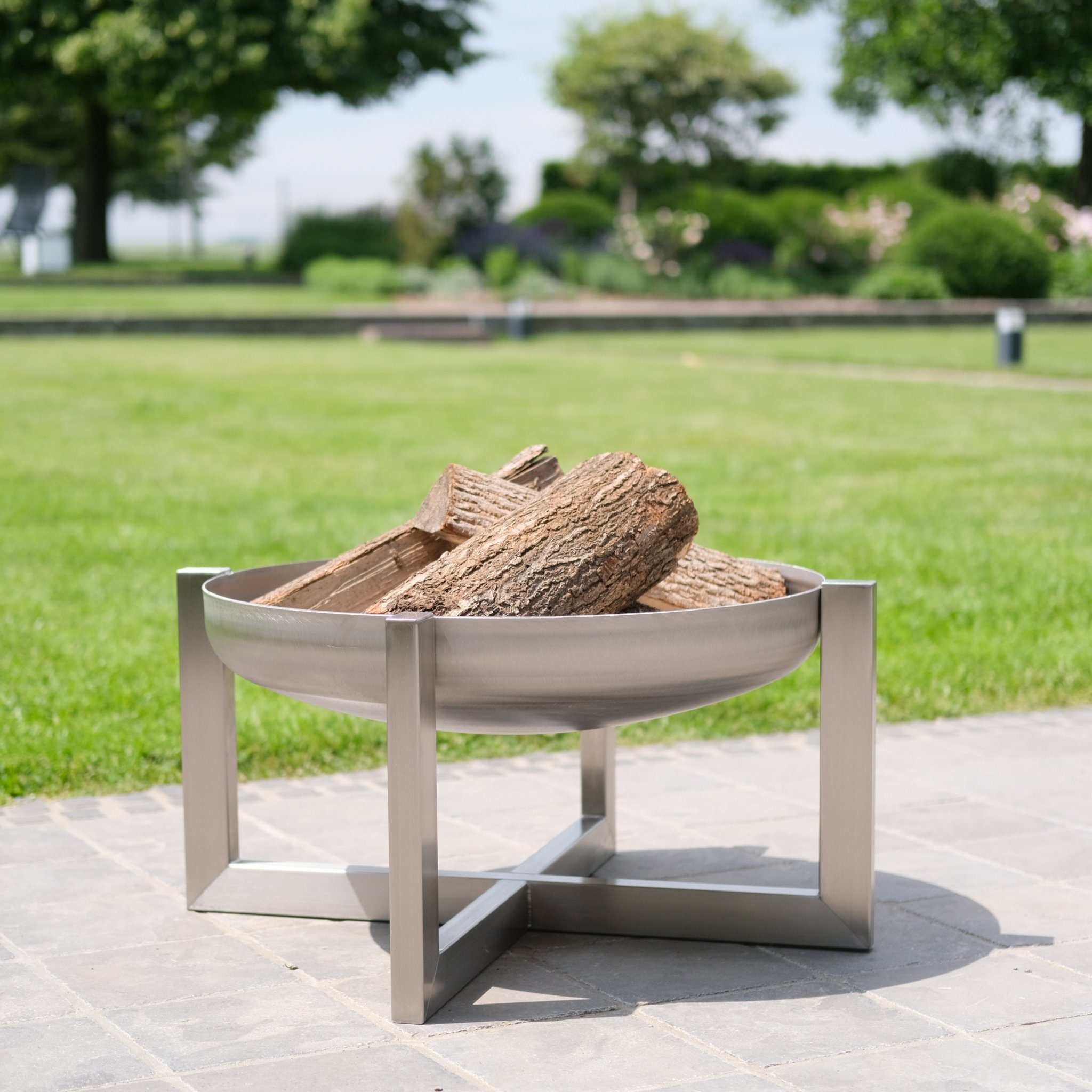 Stahlkunst Feuerschale Designer Edelstahl Feuerschale Exzentrik, (deutsche Wertarbeit), aus hochwertigem 3 mm V2A Edelstahl