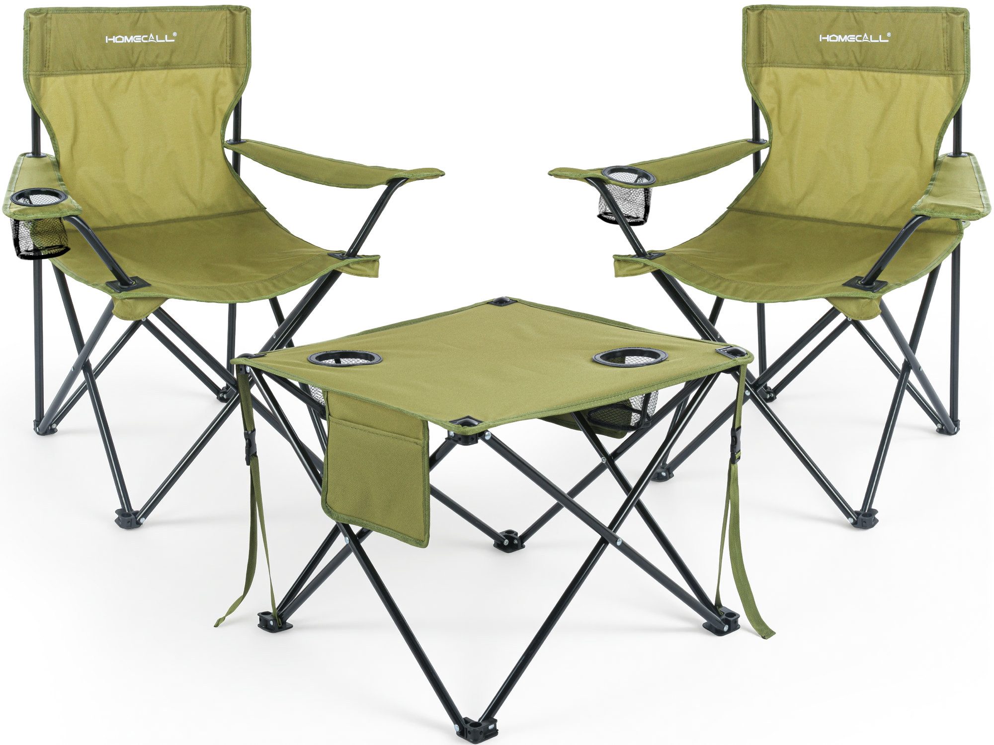 HOMECALL Campingstuhl Campingtisch mit Stühlen Klappstuhl Camping Faltstuhl Picknicktische (Set), Faltstuhl Campingstuhl mit Tisch Klapptisch mit Stühlen