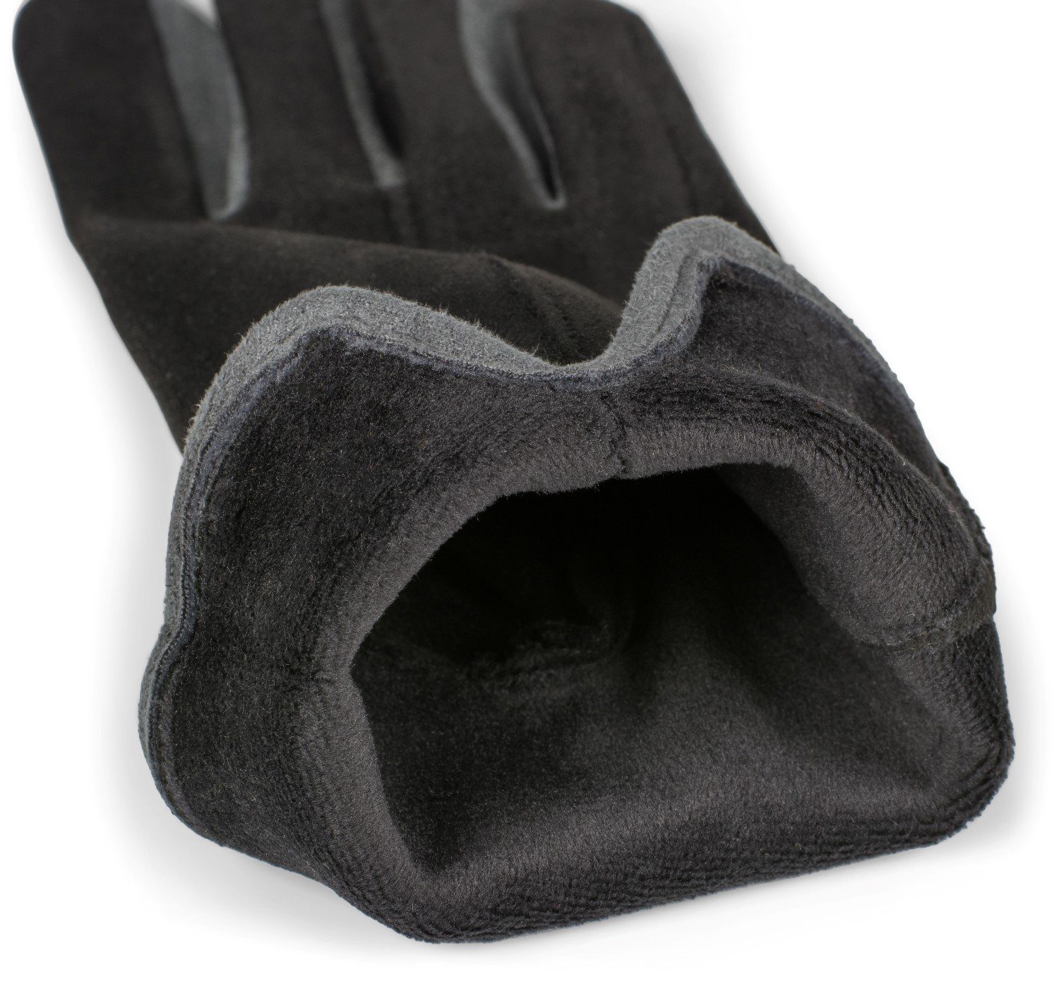 styleBREAKER Fleecehandschuhe Touchscreen Handschuhe Kontrast Schwarz