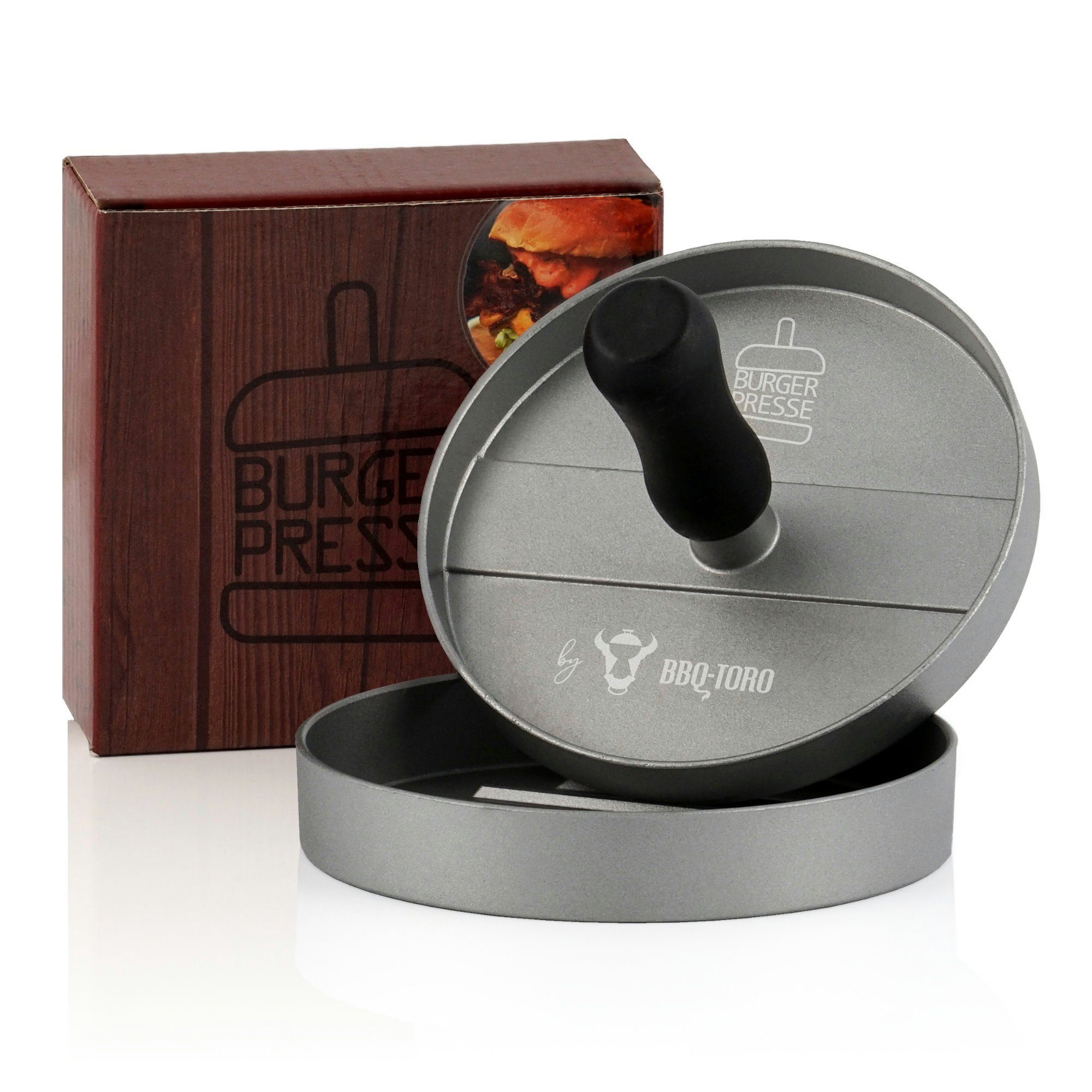 BBQ-Toro Burgerpresse Aluminium Burgerpresse, Ø 11,8 cm, Grau, Fleischformer (1 St), Aluminium
