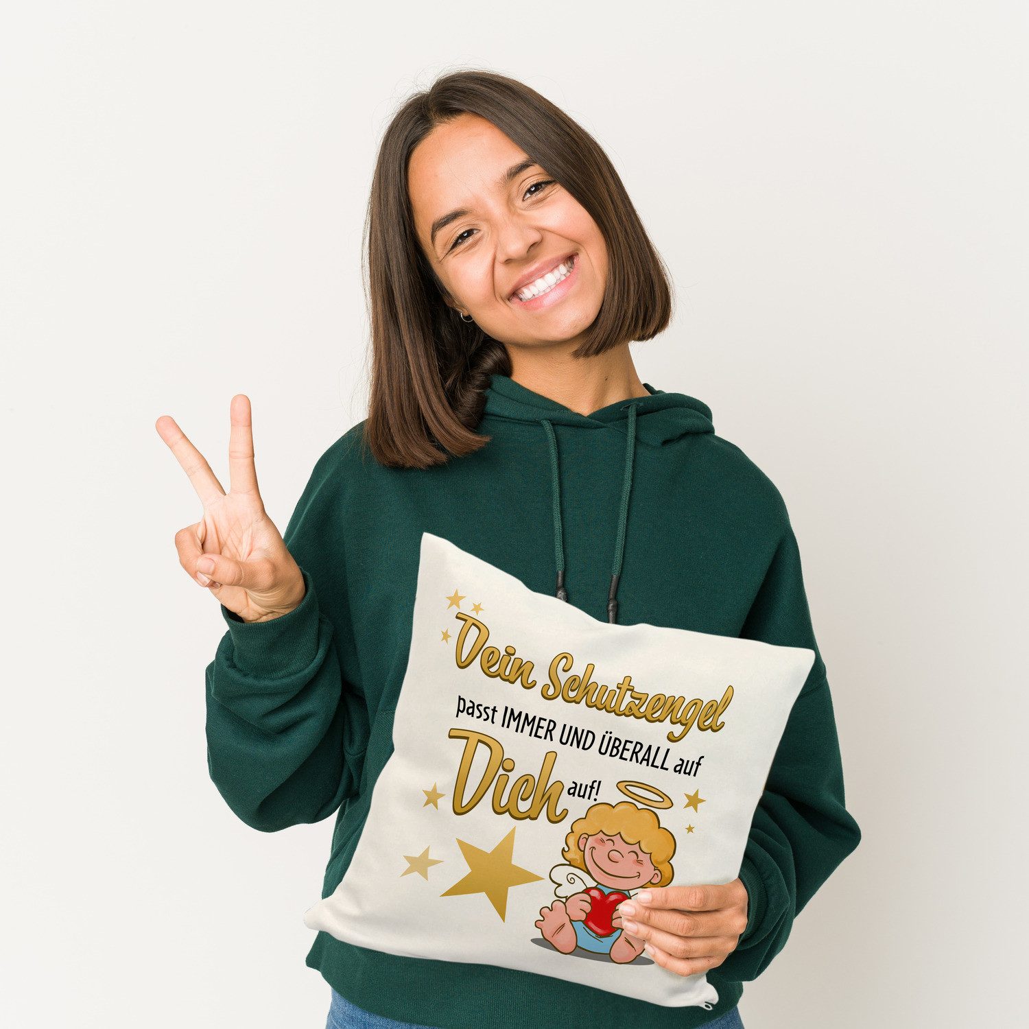 speecheese Dekokissen Schutzengel Kissen mit Spruch günstig online kaufen