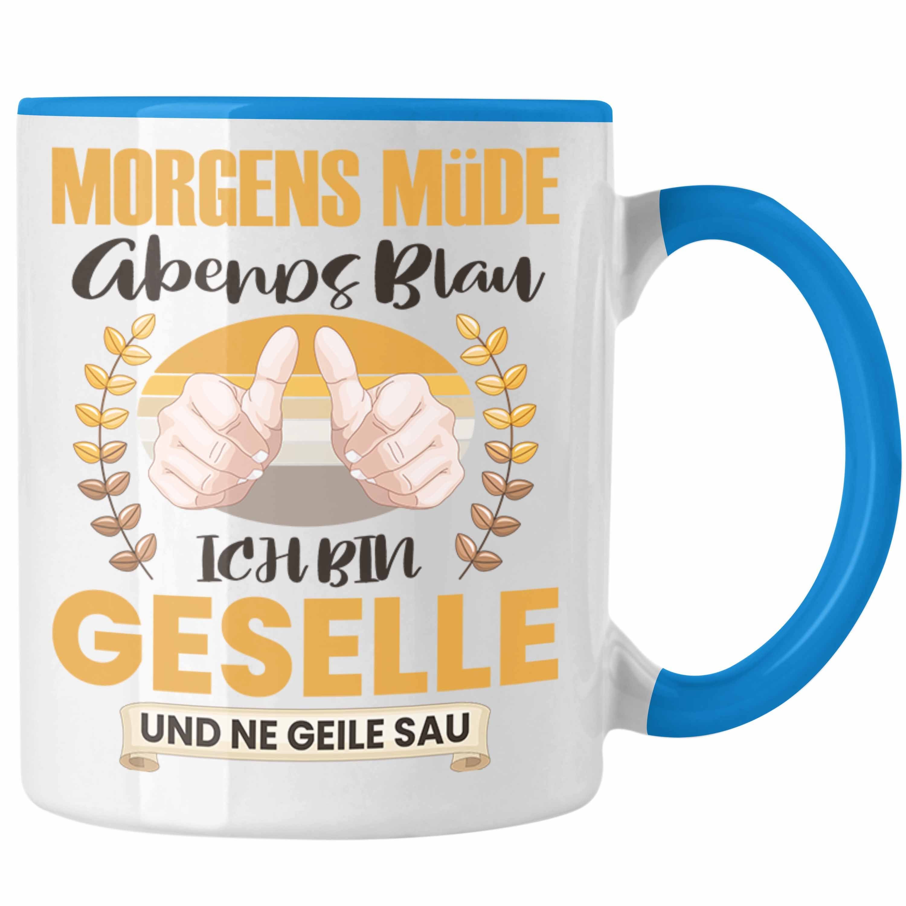 2023 Bestandene Geselle Tasse Trendation Geschenk Gesellenprüfung Bestanden Prüfu Tasse Blau