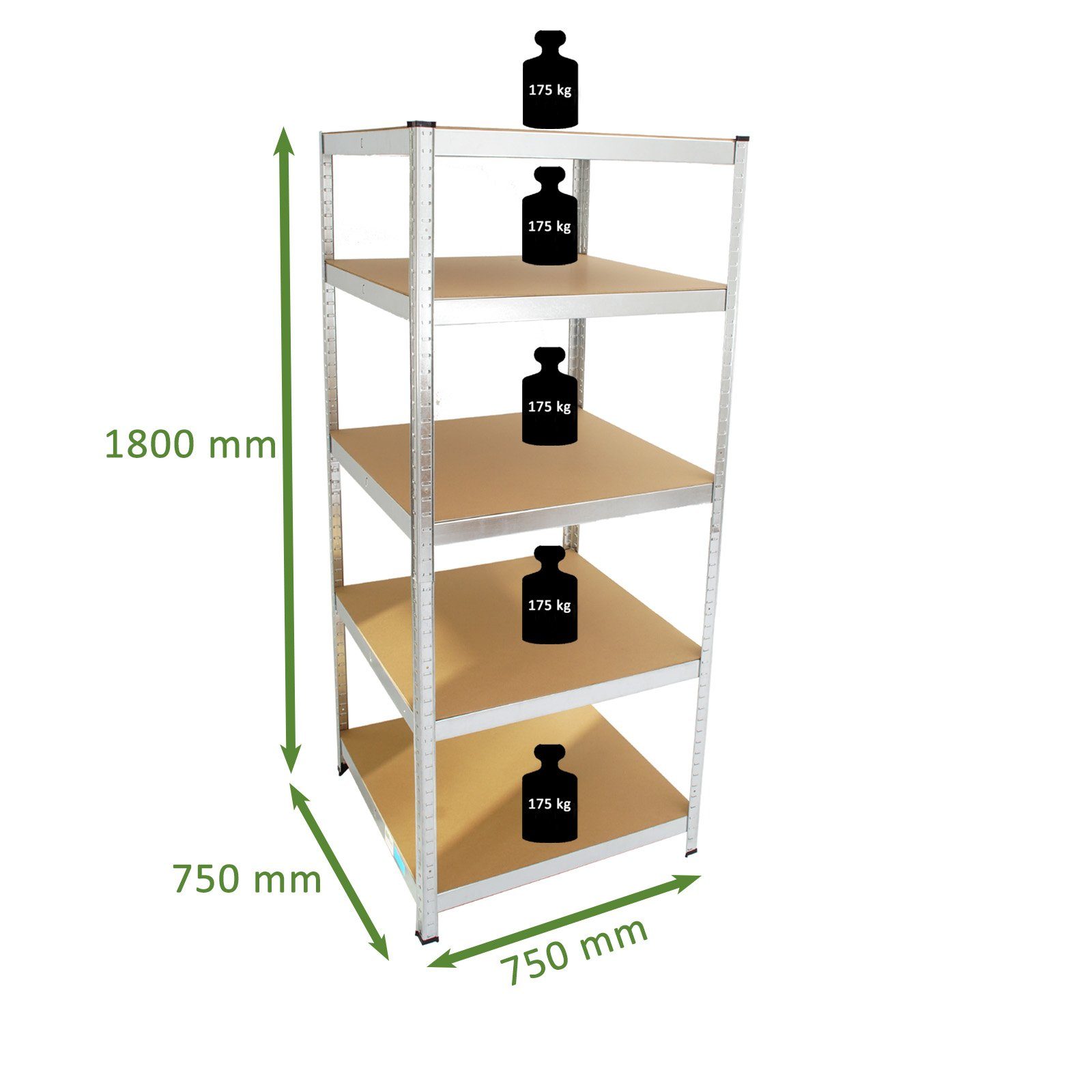 TRUTZHOLM Steckregal Schwerlastregal 180x75x75cm 875 kg günstig online kaufen