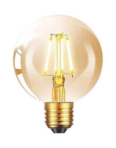 LEDOLET LED-Filament 3er SET 4W G95 LED LEUCHTMITTEL RETRO FILAMENT DIMMBAR LAMPE 2700K, E27, 3 St., Warmweiß, Klassisches Vintage Design