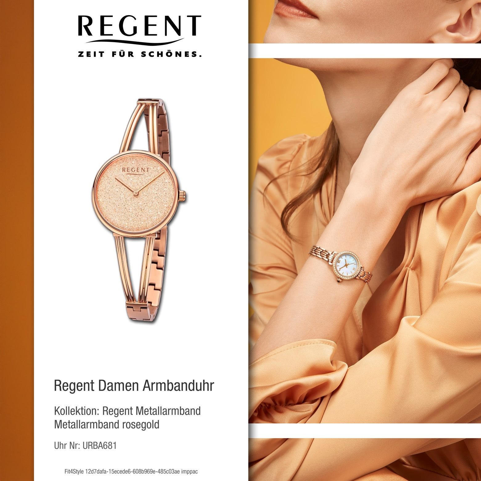 Regent Quarzuhr Regent Damen Armbanduhr Analog, (Analoguhr), Damen Armbanduhr rund, extra groß (ca. 30mm), Metallarmband