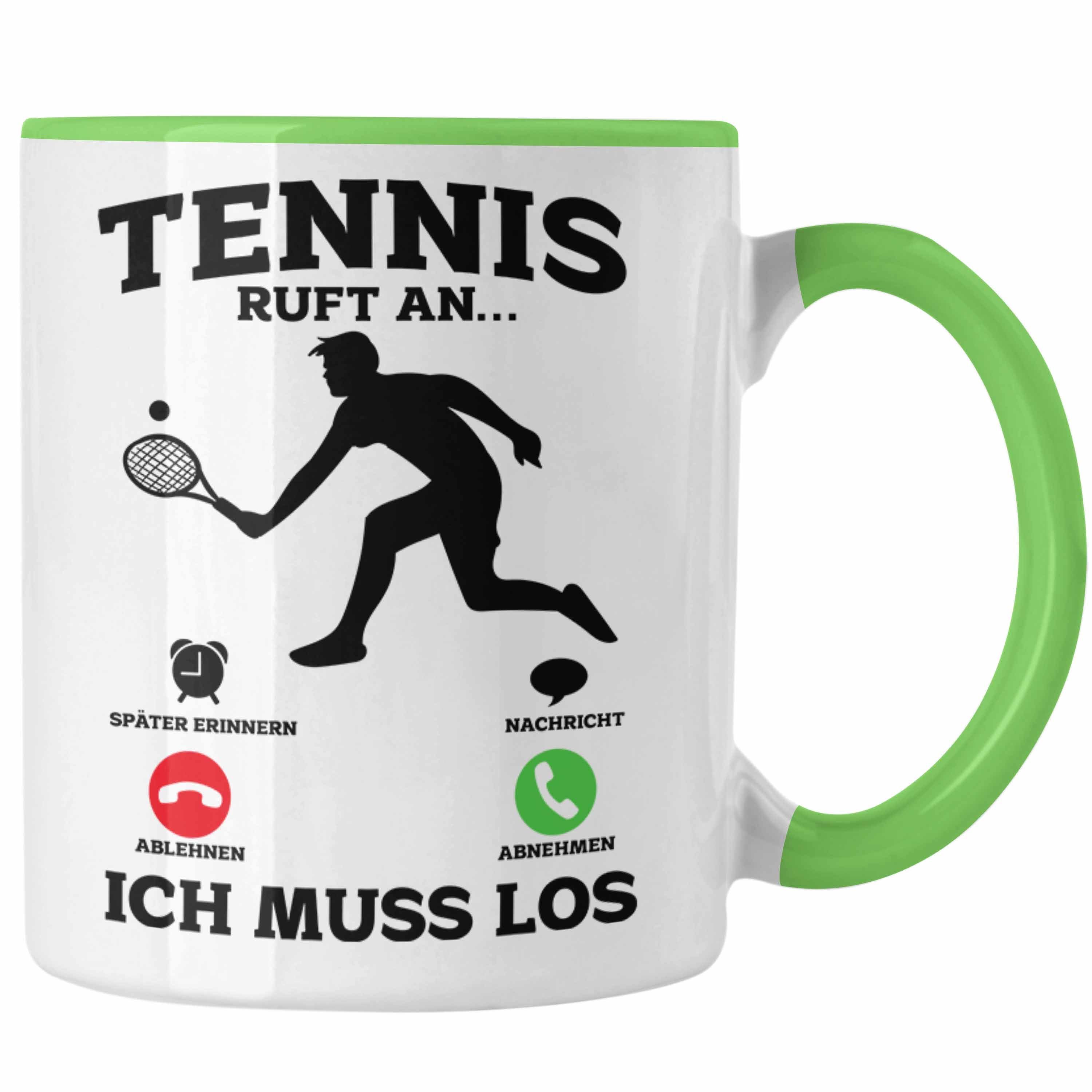 Trendation Tasse Tennis Tasse Geschenk Lustige Tasse Tennisfans - Geschenkidee Tennissp Grün