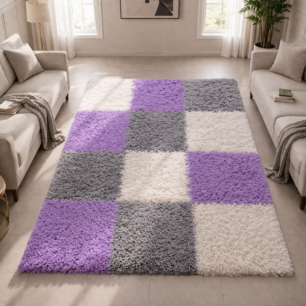 Carpetia Hochflor-Teppich Modernes Shaggy-Design, rechteckig, Höhe: 30 mm, weich, pflegeleicht, strapazierfähig
