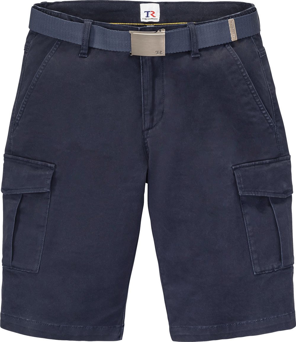 Tom Ramsey Cargobermudas aus robustem Baumwoll-Stretch-Gewebe und mit Gürtel