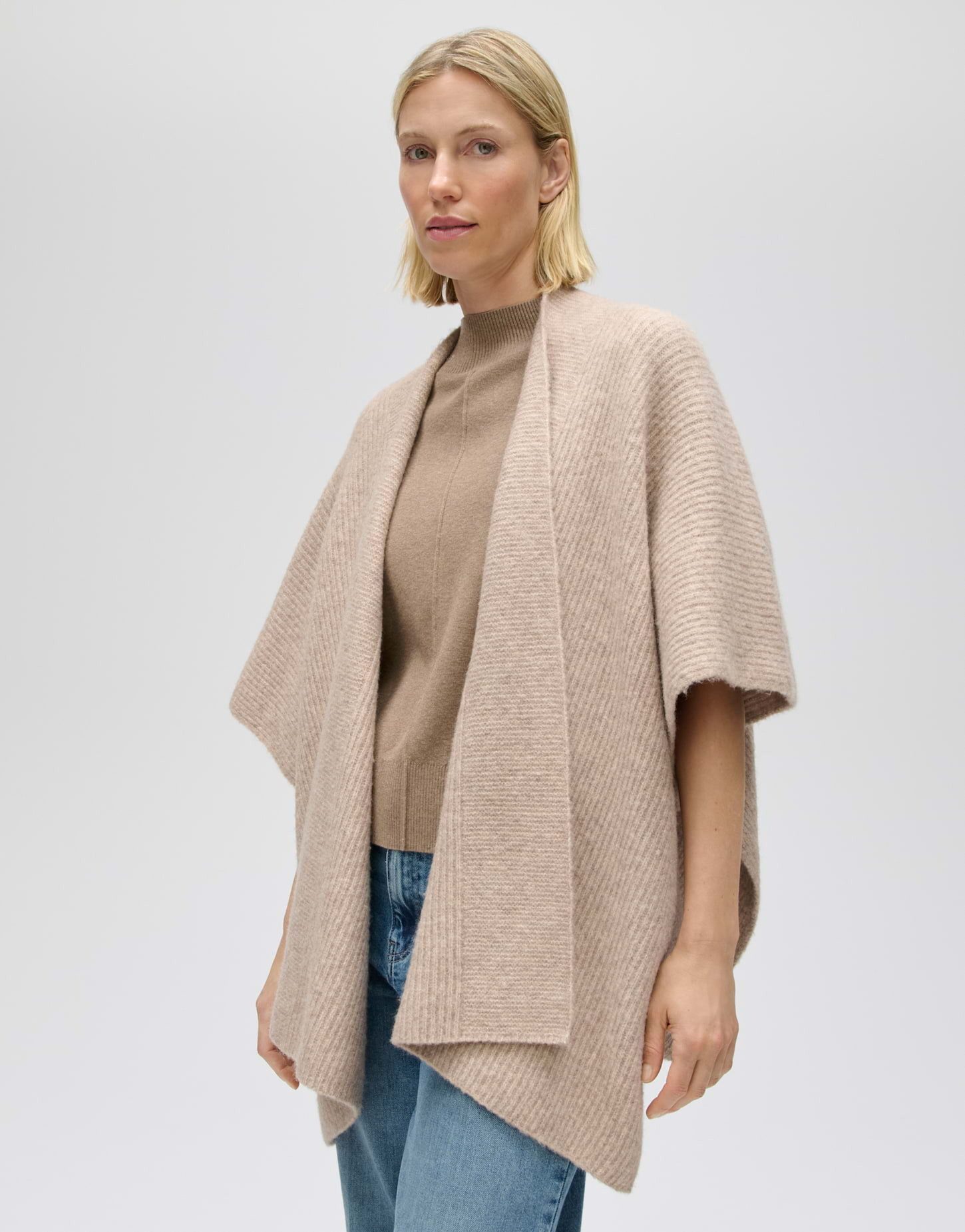 OPUS Cape Rippstrickcape mit Wolle