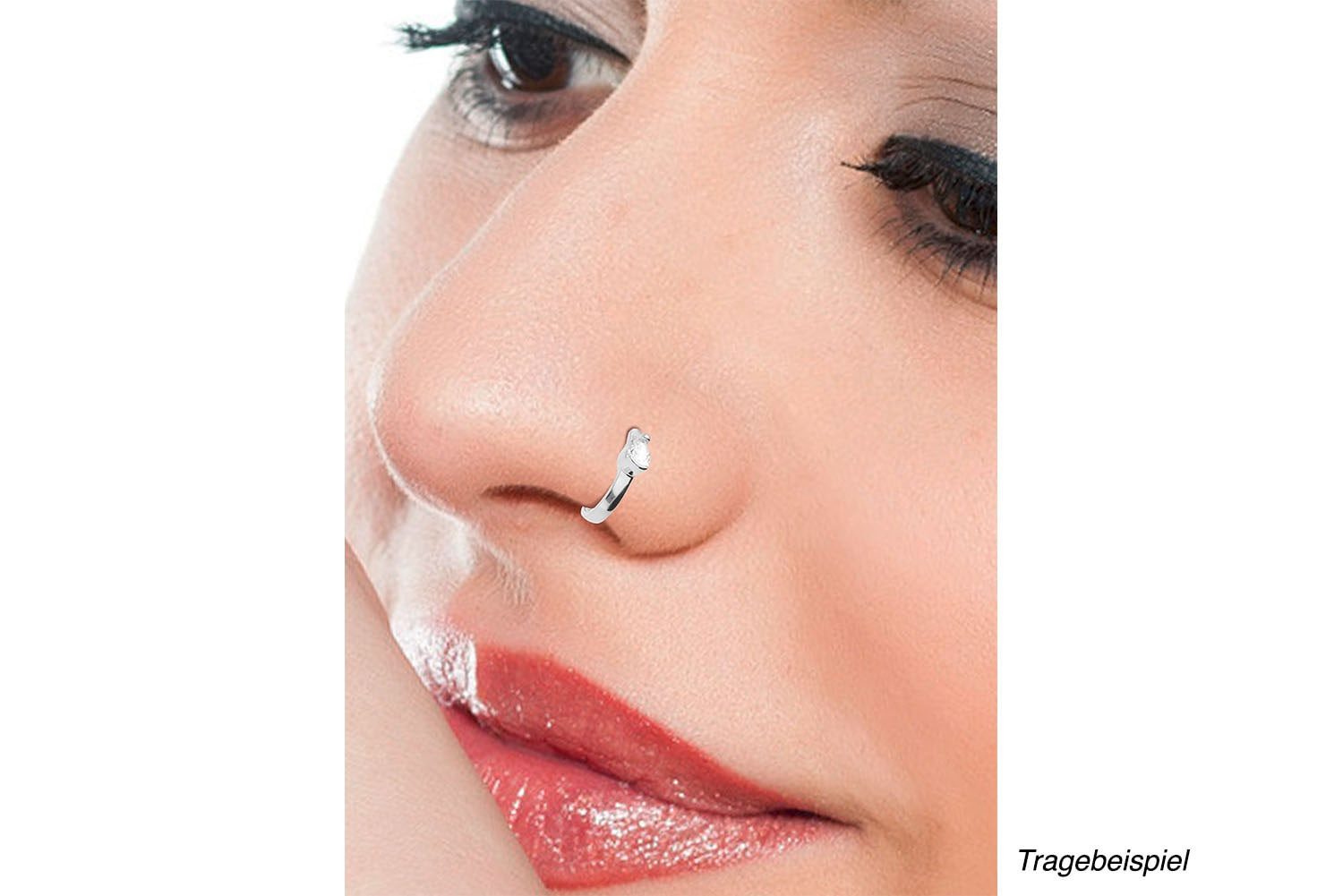 PIERCINGLINE Nasenpiercing Chirurgenstahl Nasenstecker KRISTALLTROPFEN (Nasenstecker, 1-tlg)