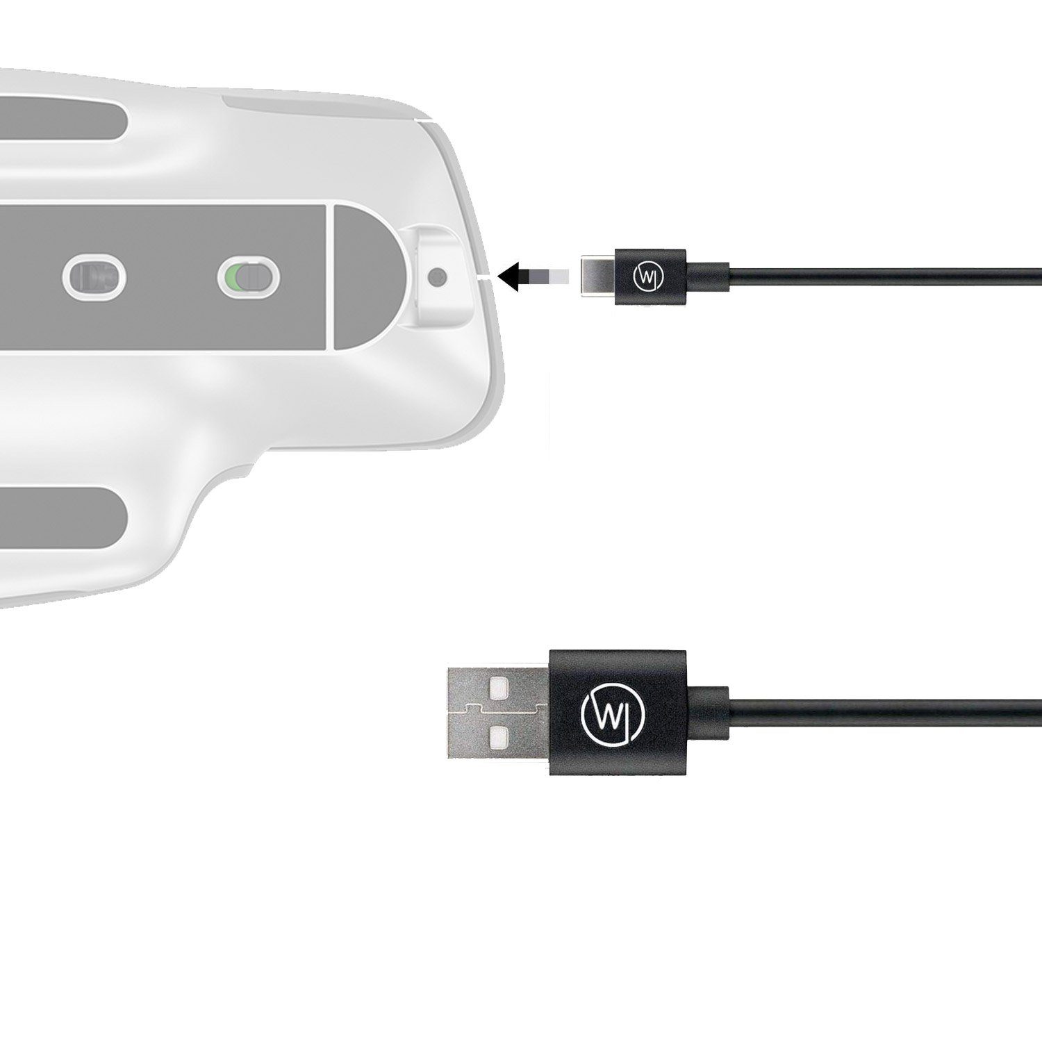 Wicked Chili USB-C Kabel für Logitech MX Master 3 und MX Keys Gaming-Controllerkabel, USB-C, USB-A (100 cm), 3A / 5V / 15 W Fast Charge, Universal kompatibel mit Handy, Smartphone