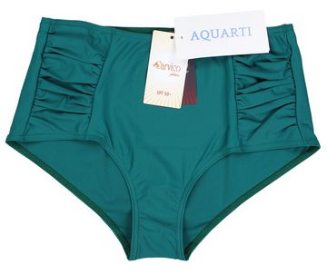 Aquarti Bikini-Hose Aquarti Damen Bikinihose mit Hoher Taille und Raffung