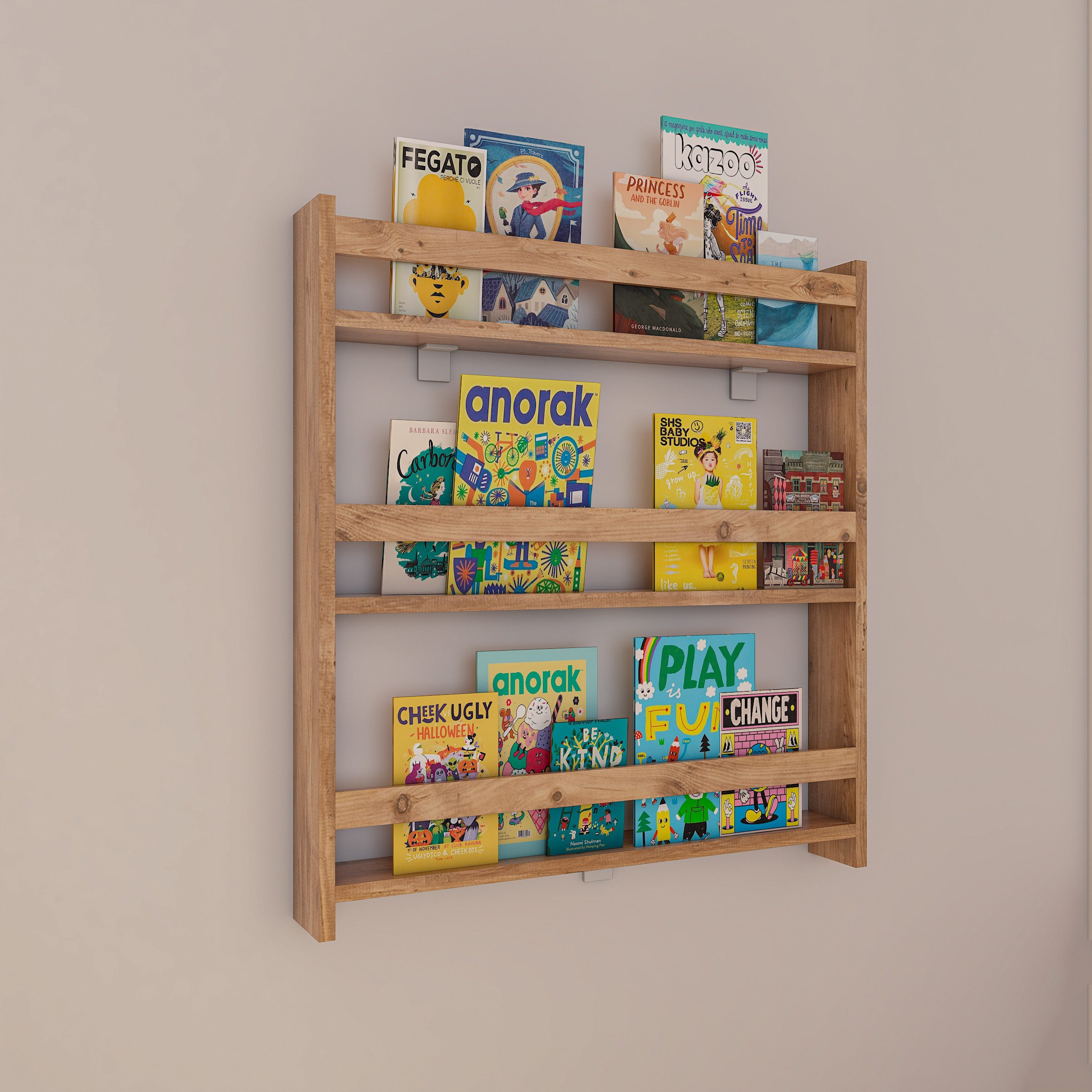 VCM Wandregal Holz Kinderregal Bücherregal Kinder Regal Kidos