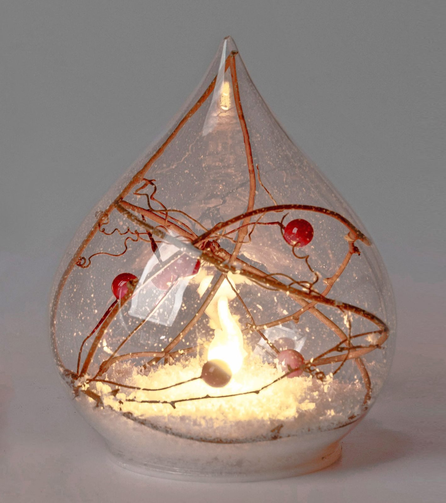 formano LED Dekolicht Dekokugel Weihnachten Tropfenform 13 cm Glaskugel mit günstig online kaufen