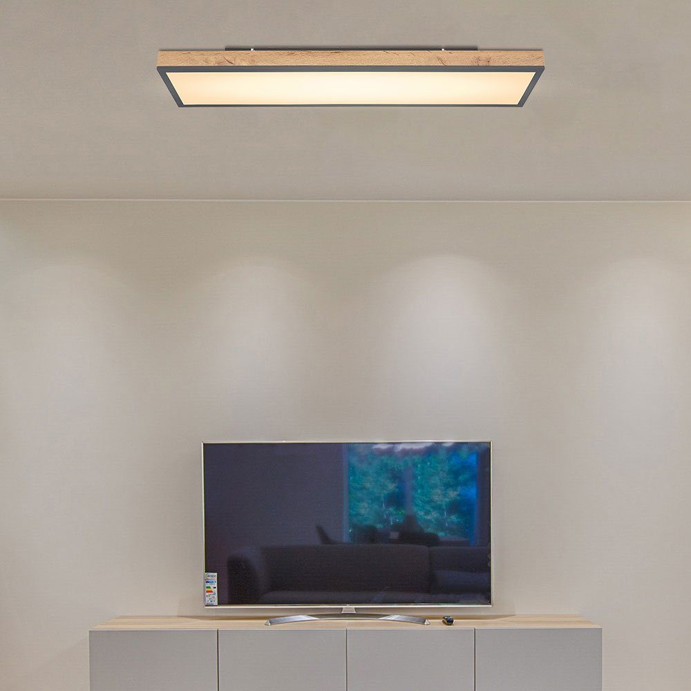 etc-shop LED Deckenleuchte, LED Leuchtmittel Deckenleuchte Warmweiß, Holz Holz Deckenlampe inklusive, Wohnzimmer