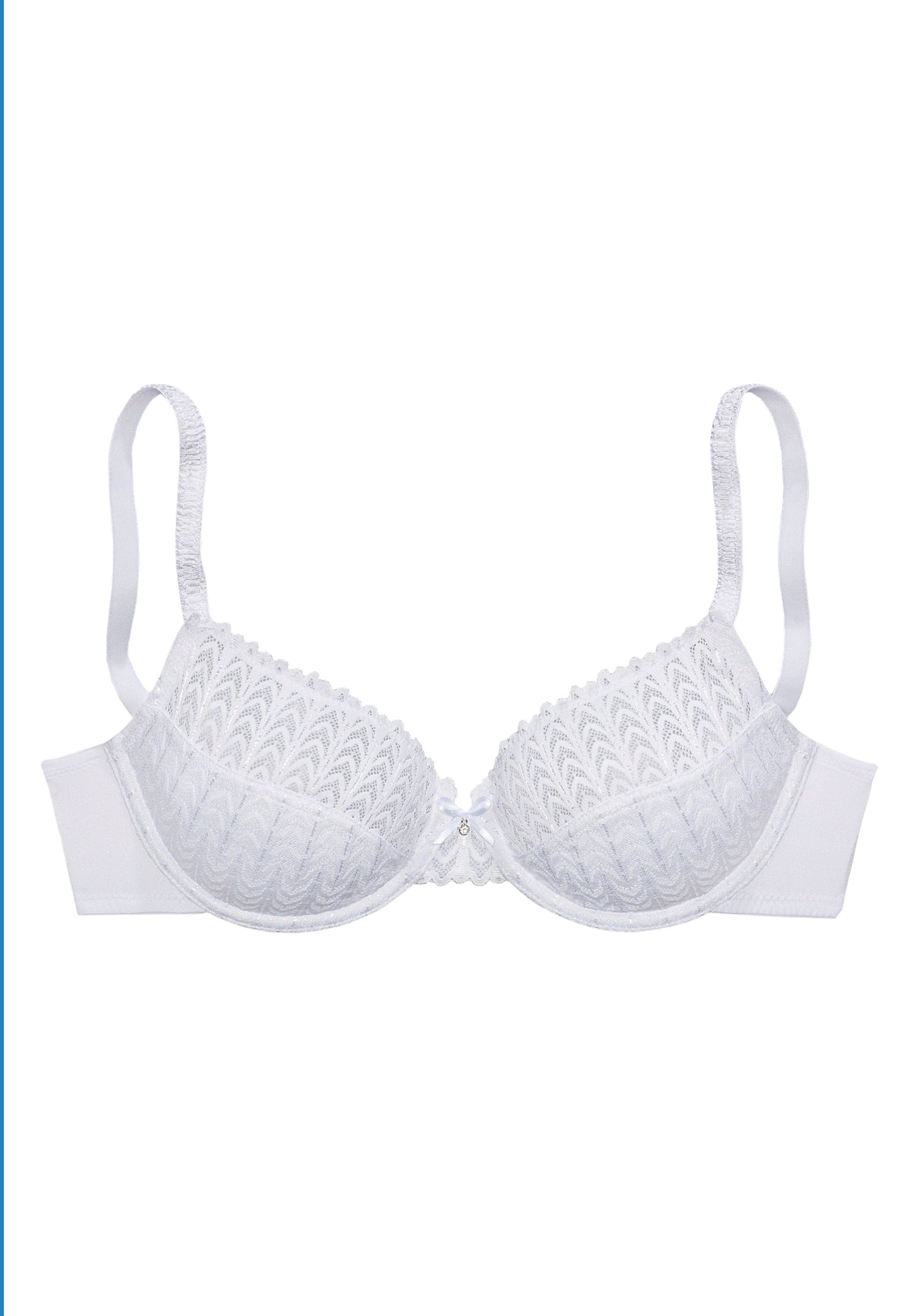 transparenten graphischer Obercups aus mit s.Oliver Bügel-BH Dessous white Spitze,