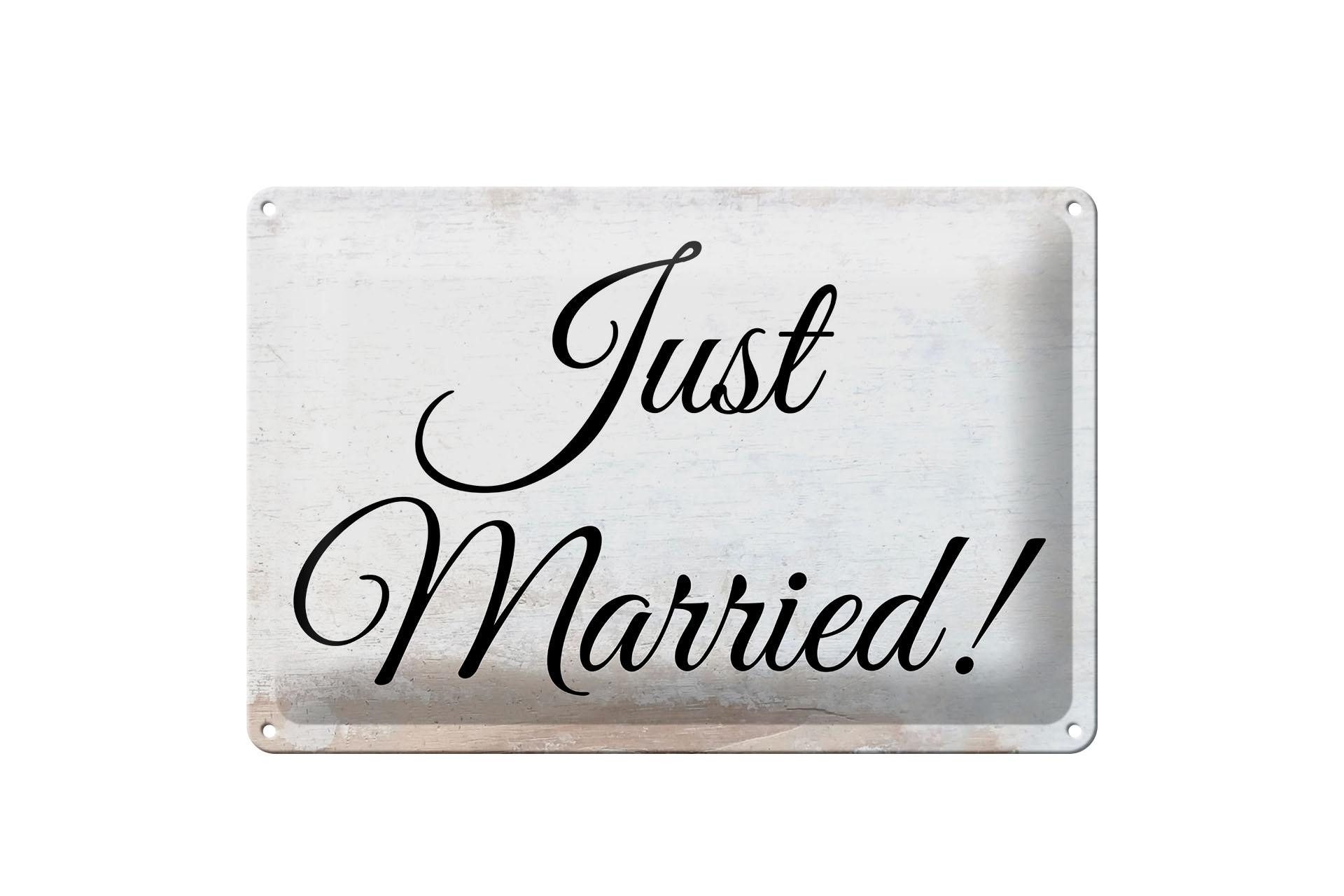 Femer GmbH Metallbild Hinweis 20x30 cm Just Married