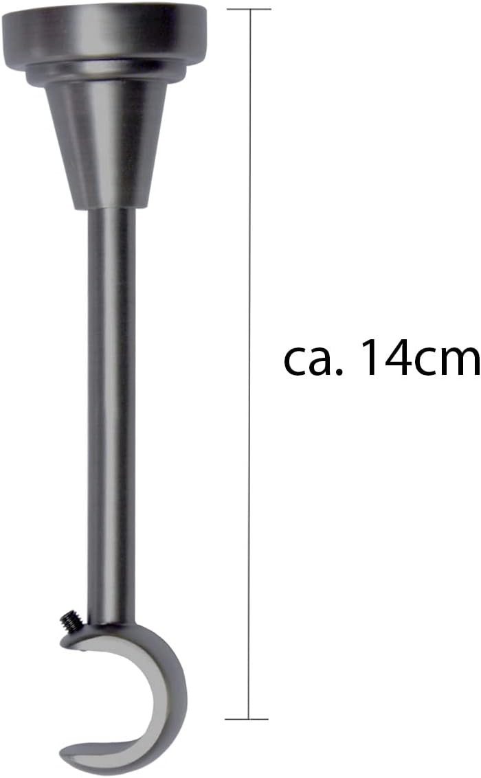 MDEKOR Gardinenstangenhalter für Gardinenstange 19 mm, Deckenträger 1-läufig Antik Stahl R-TYP