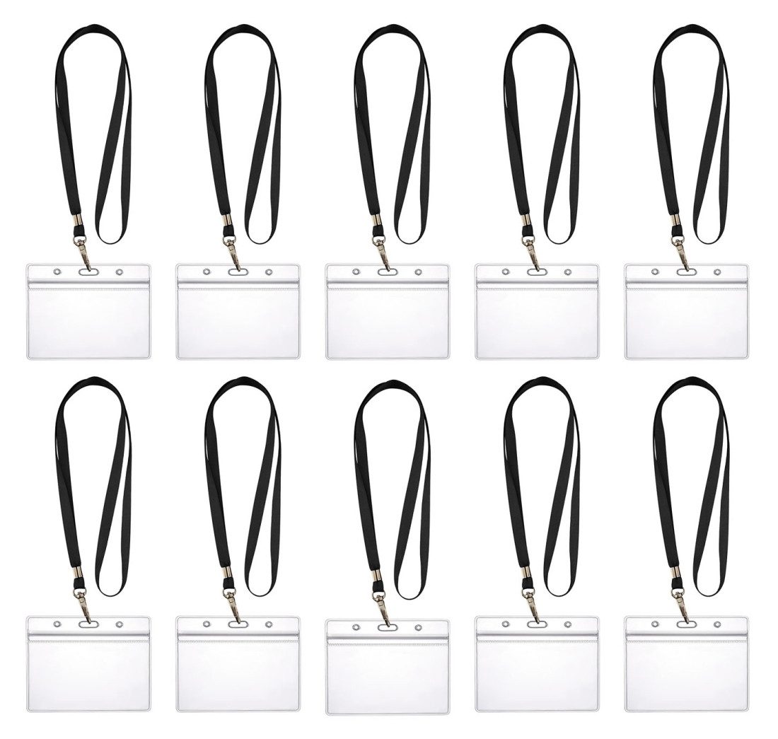 Schlüsselanhänger 10x Ausweishalter ZIP Kartenhalter horizontal /vert +10x Schlüsselband