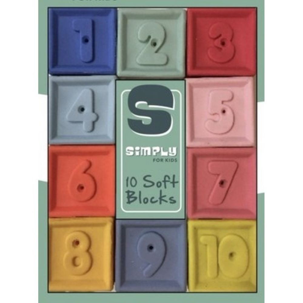 LeNoSa Motorikwürfel Simply Squeeze Soft Blocks • Babyspielzeug • 10 weiche Bausteine, Stapelwürfel