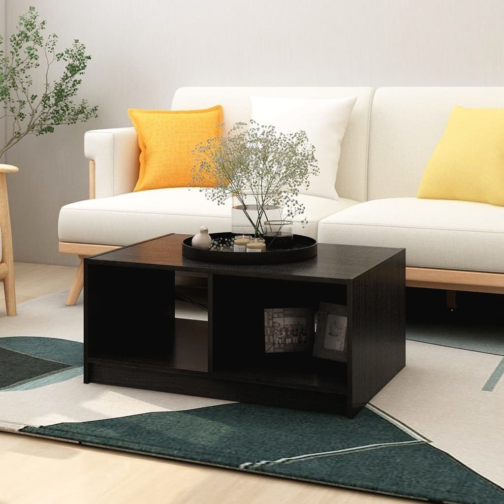 Schwarz cm Schwarz vidaXL Schwarz Couchtisch Kiefer 75x50x33,5 Massivholz | Couchtisch (1-St)