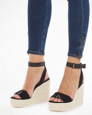 Calvin Klein Jeans WEDGE SANDAL SU MG BTW Keilsandalette, Sommerschuh, Sandale, Keilabsatz, mit Klettriemchen