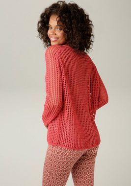 Aniston CASUAL Strickpullover im coolem Lochstrick-Muster - NEUE KOLLEKTION